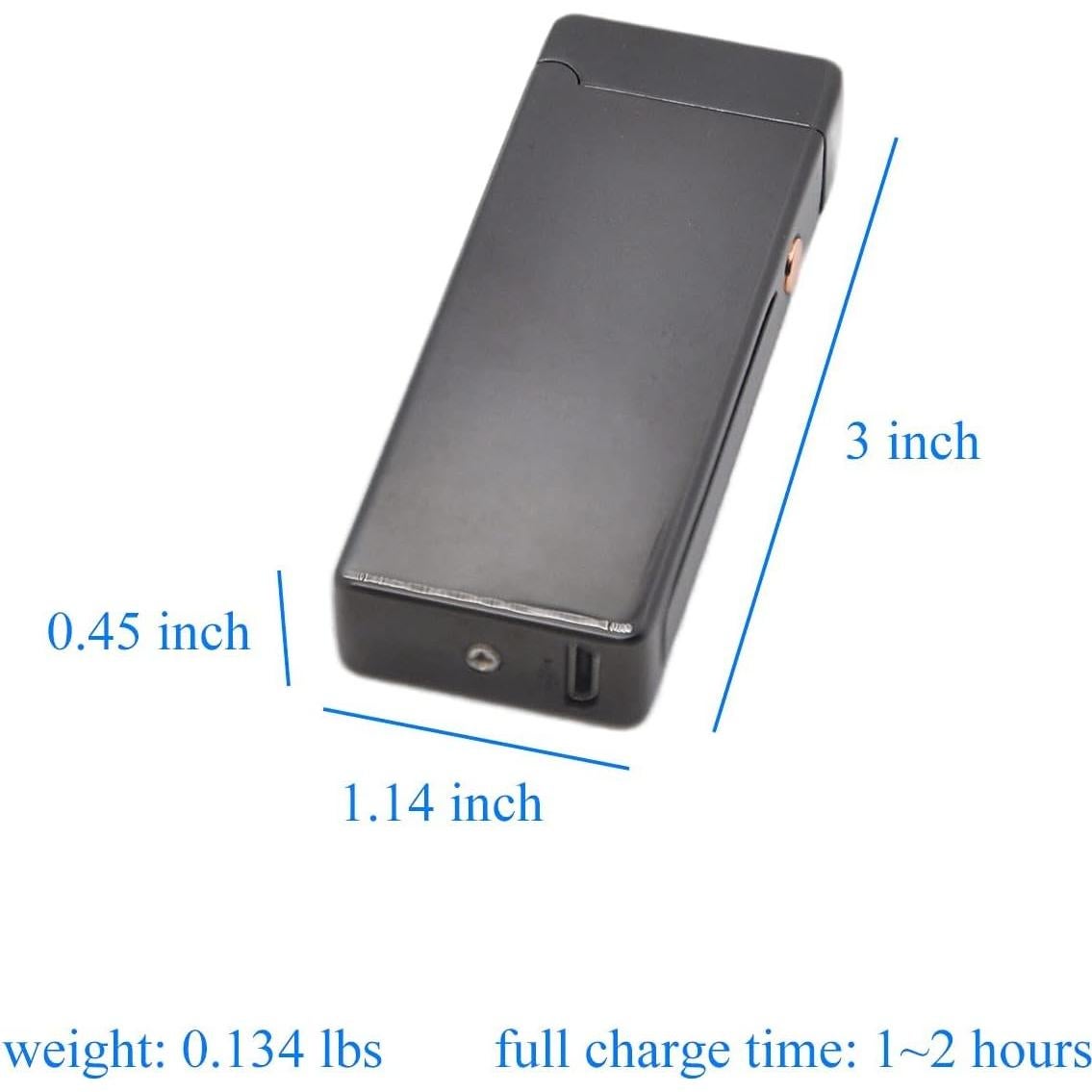 Encendedor Eléctrico Personalizado Dachance Negro USB Doble Arco