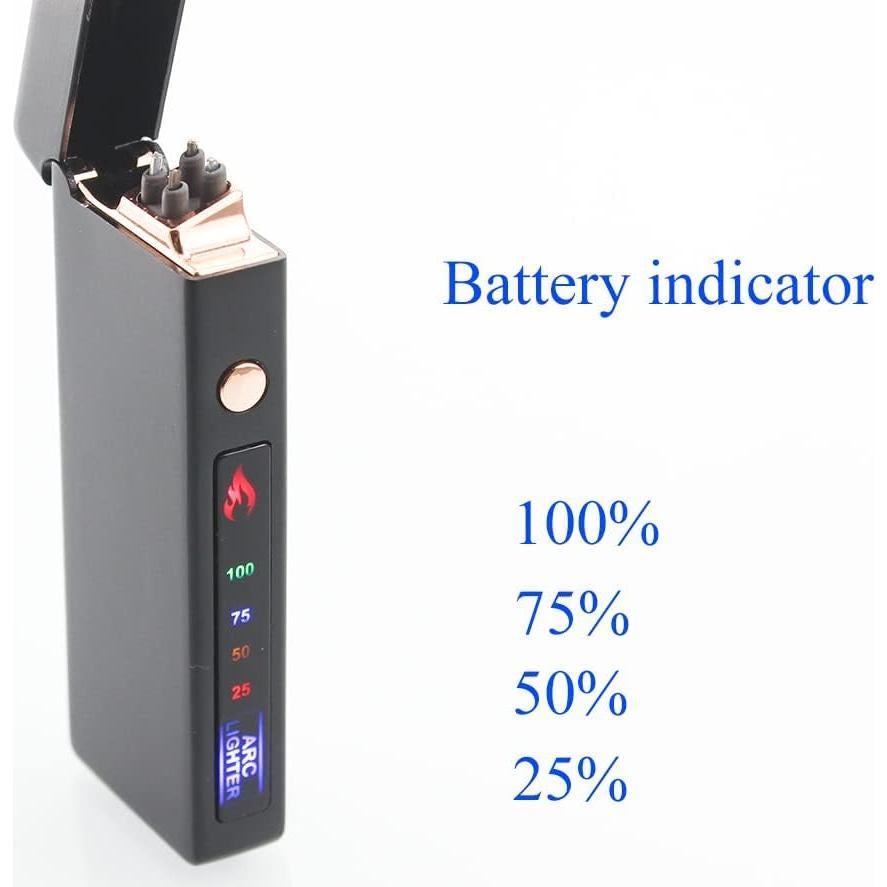 Encendedor Eléctrico Personalizado Dachance Negro USB Doble Arco