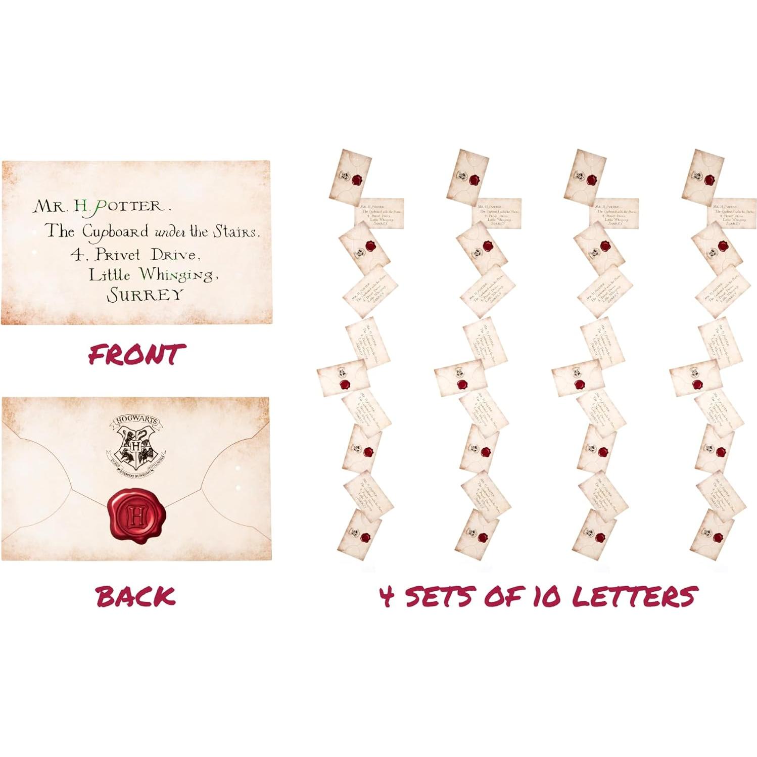 Tarjetas de Carta de Aceptación Flotante Harry Potter 40 Piezas