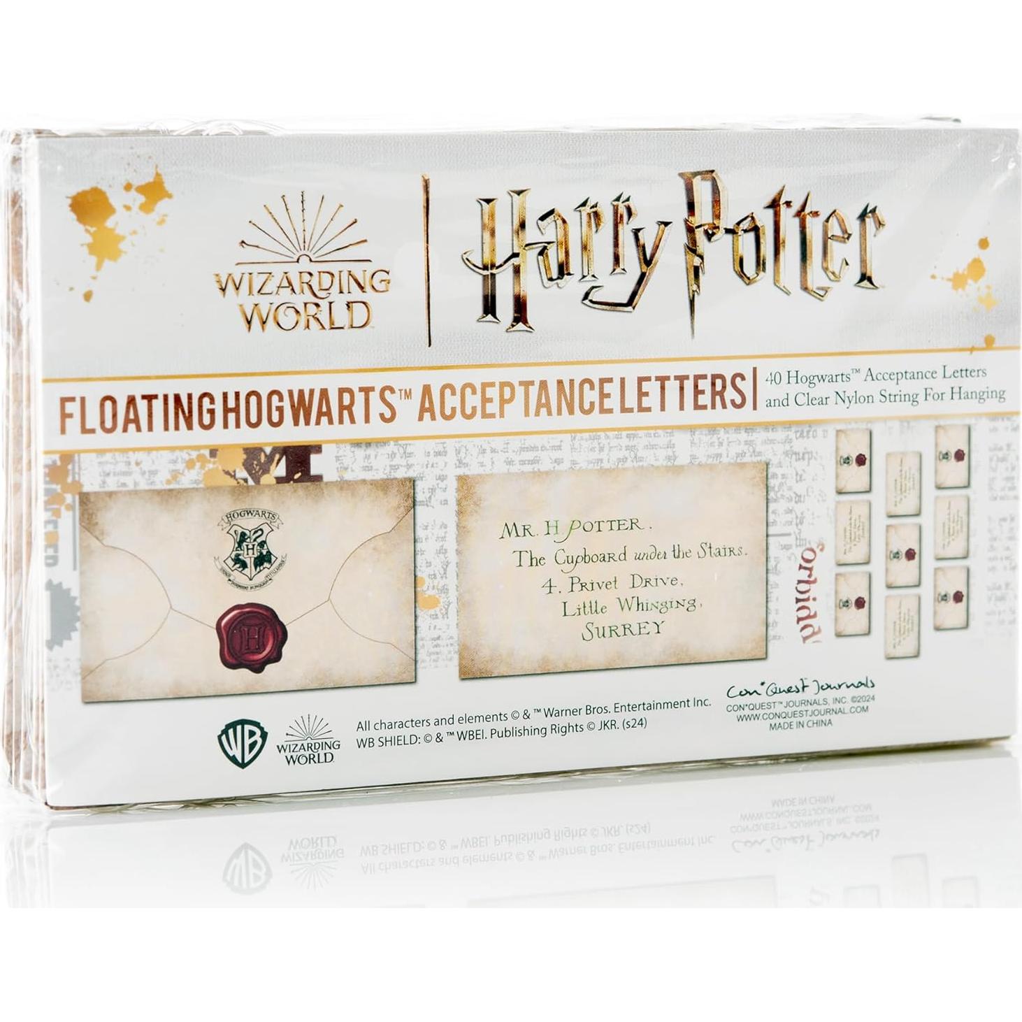 Tarjetas de Carta de Aceptación Flotante Harry Potter 40 Piezas