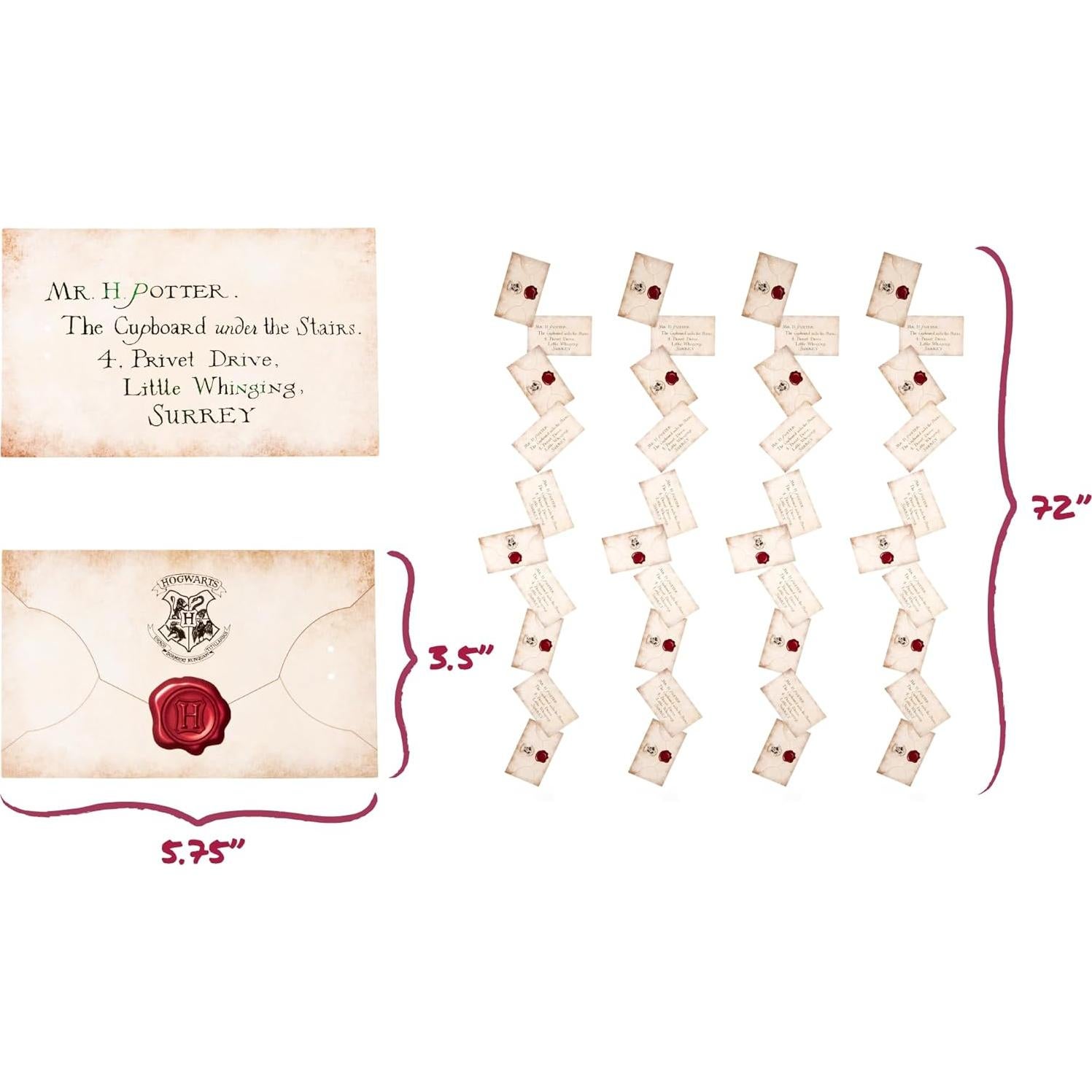 Tarjetas de Carta de Aceptación Flotante Harry Potter 40 Piezas