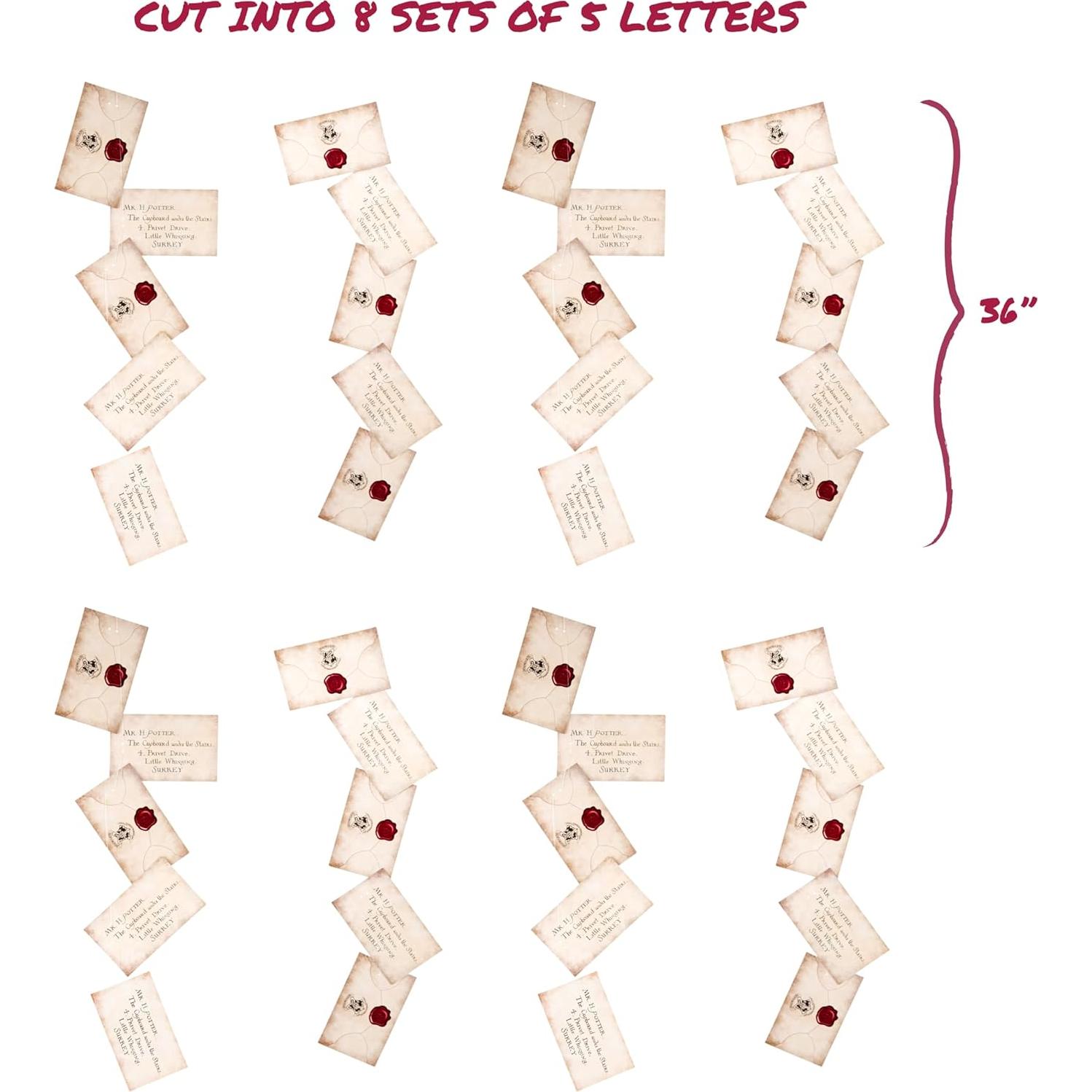 Tarjetas de Carta de Aceptación Flotante Harry Potter 40 Piezas