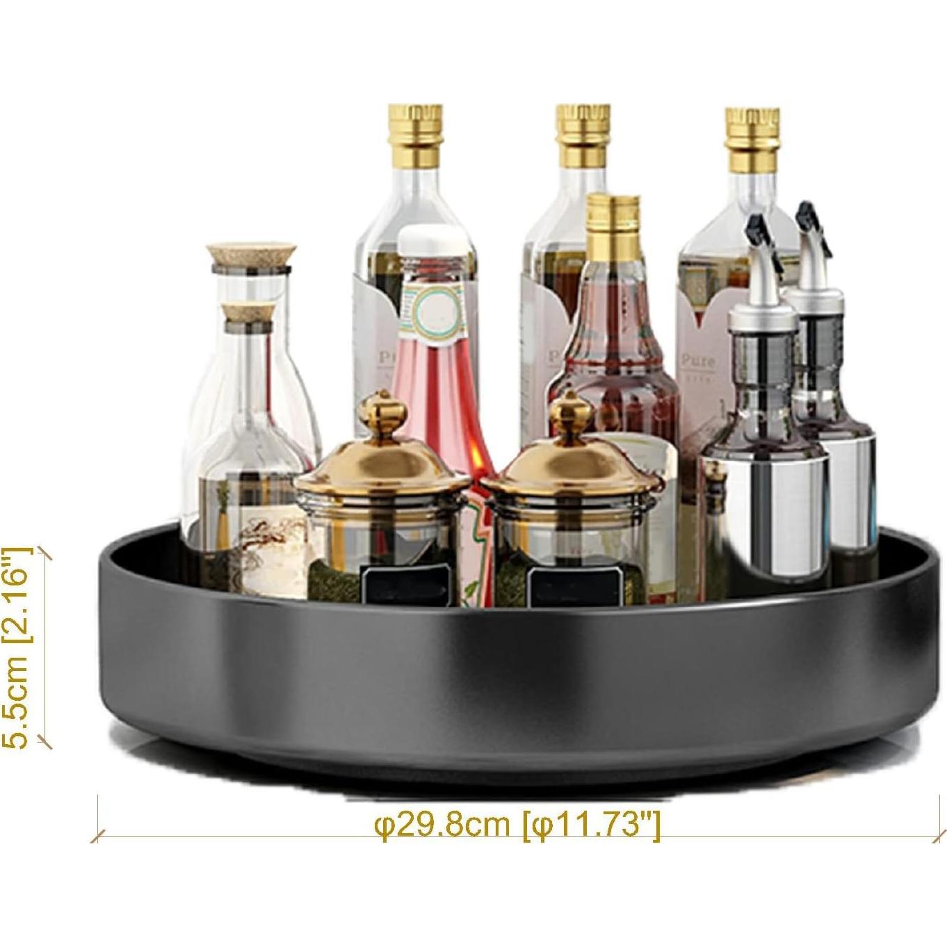 Organizador de especias giratorio Fineget 30.48 cm negro metal