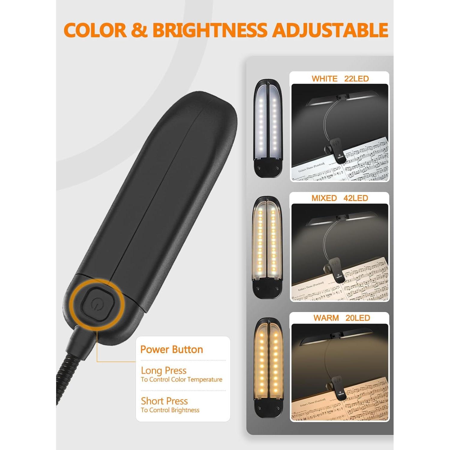 Luz de Atril Plegable Vekkia MST42 - LED Recargable 2500mAh