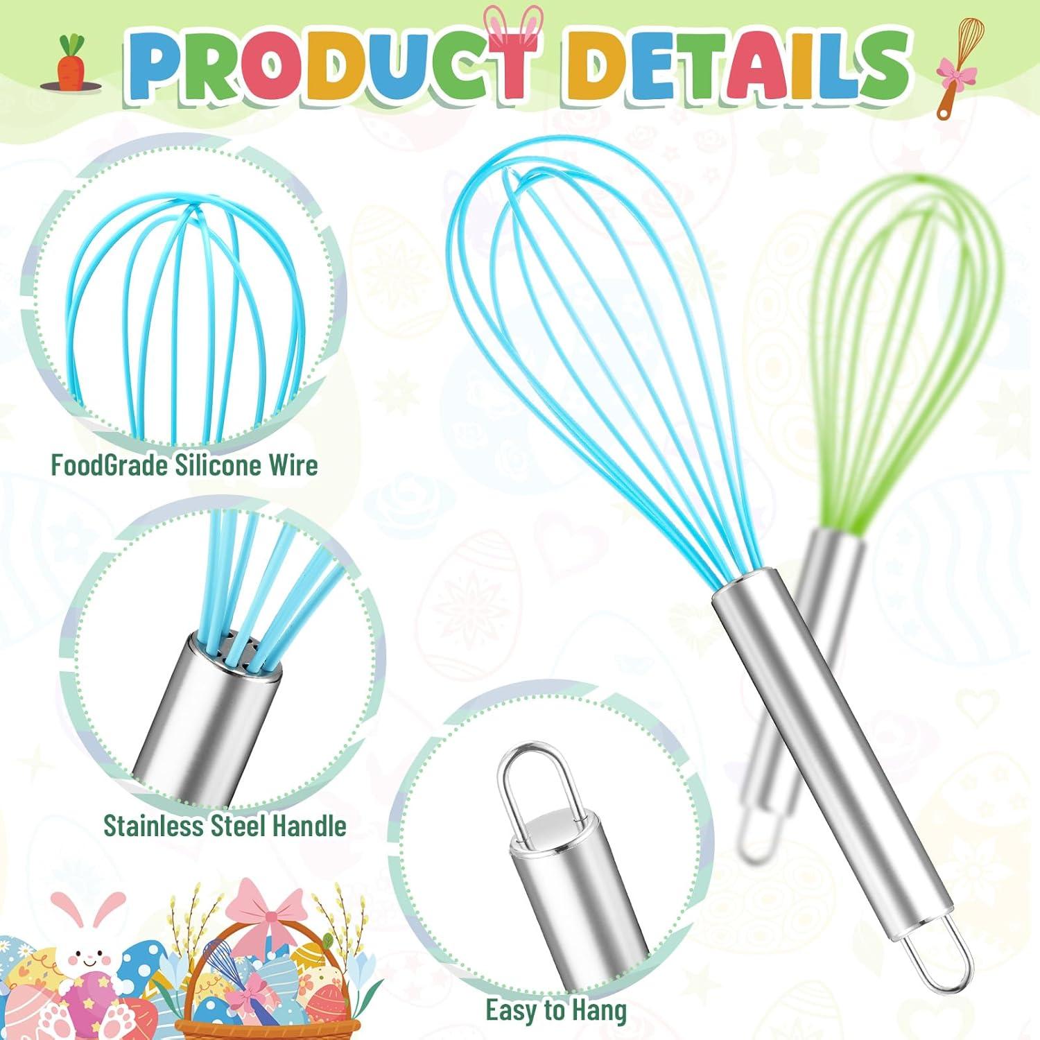 Juego de 12 Batidores de Pascua Funnymoom - Silicona y Acero Inoxidable