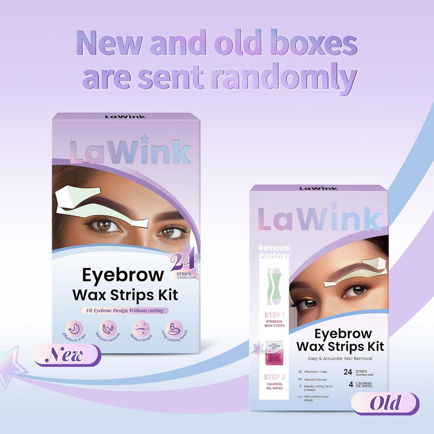 Kit de Cera Fría LaWink para Vello Facial - 24 Tiras + 4 Toallitas