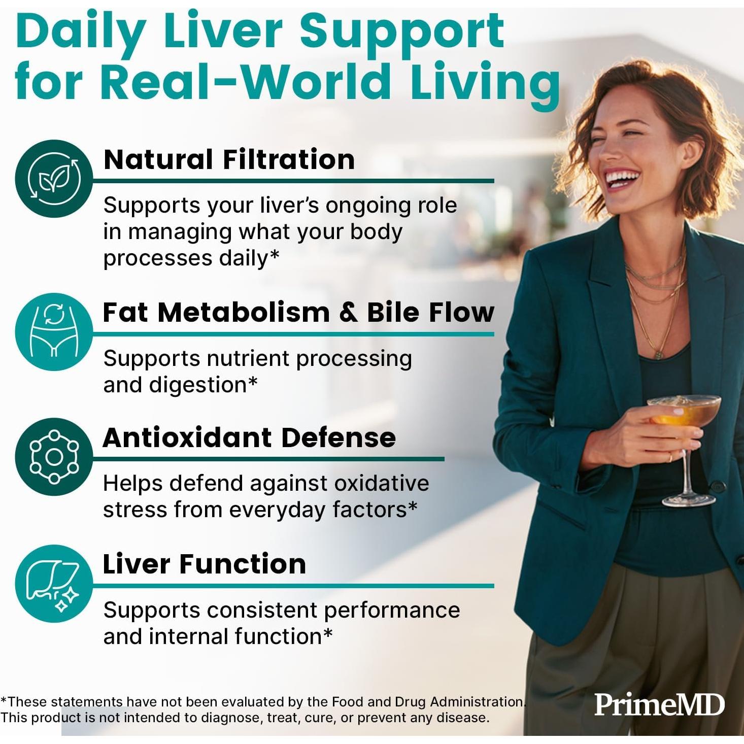 Suplemento Hepático 32-en-1 PrimeMD - 1426mg, 90 Cápsulas