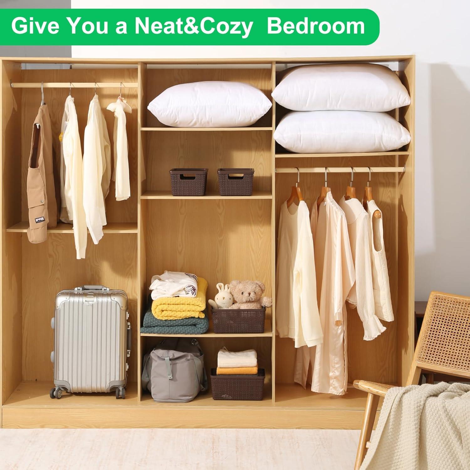 Paquete de 6 cestas de almacenamiento Wrrlors con tapa marrón