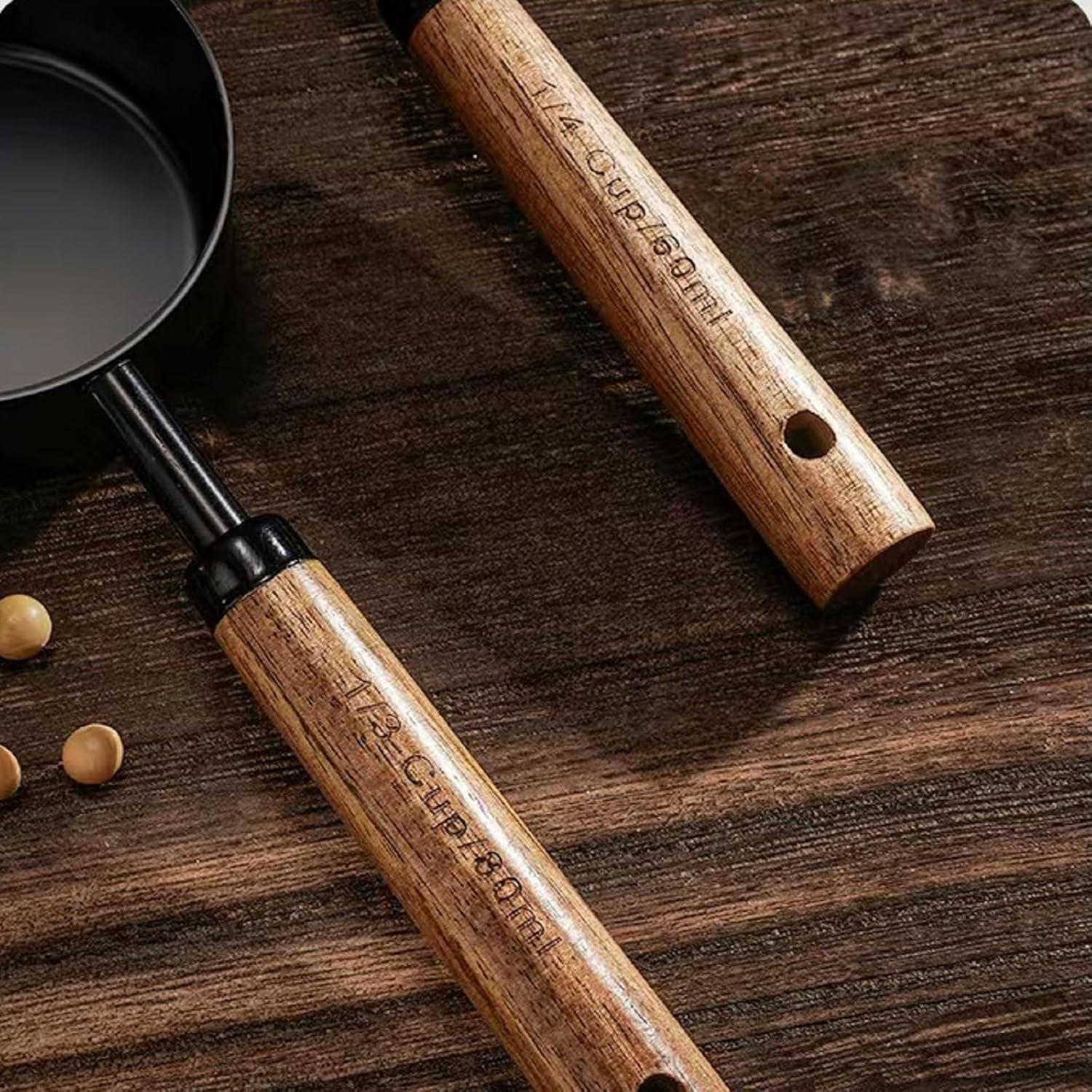 Juego de 4 Tazas Medidoras Acero Inoxidable HHSME Negro