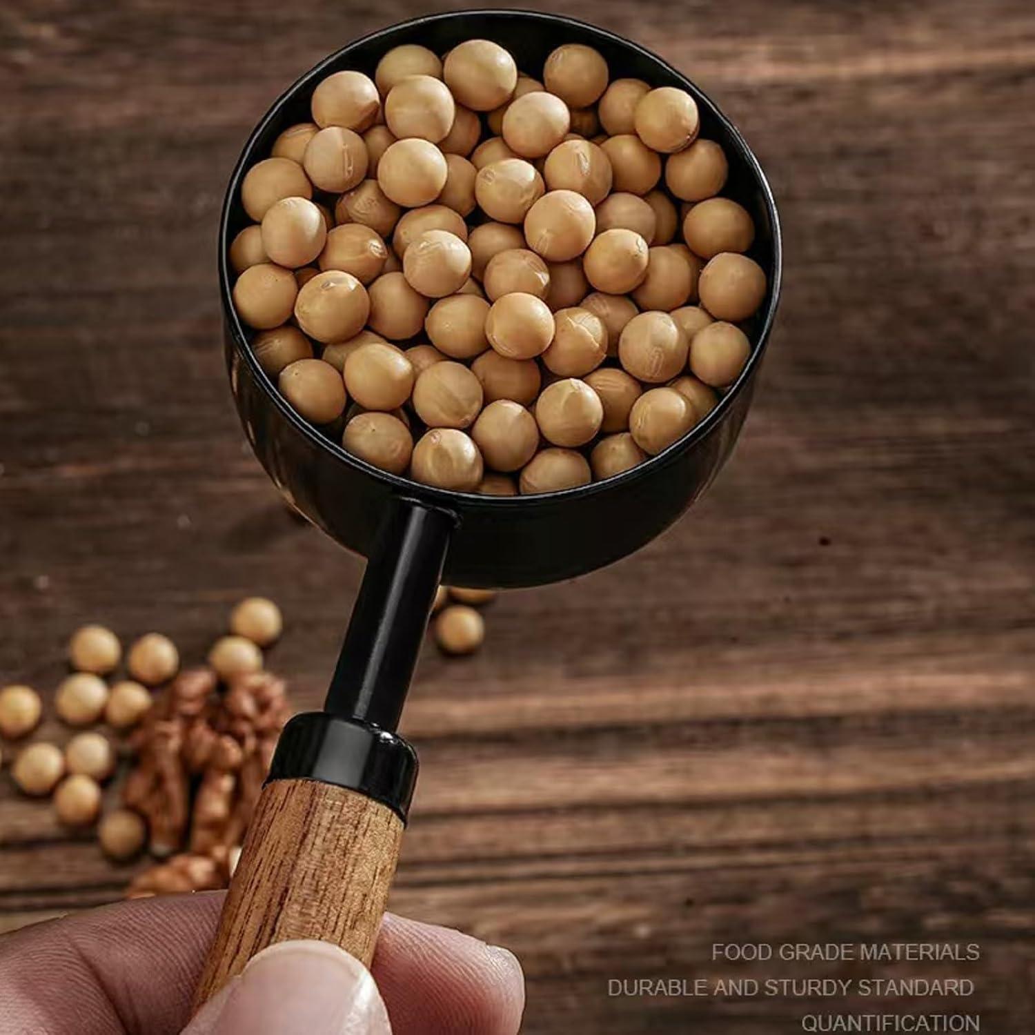 Juego de 4 Tazas Medidoras Acero Inoxidable HHSME Negro