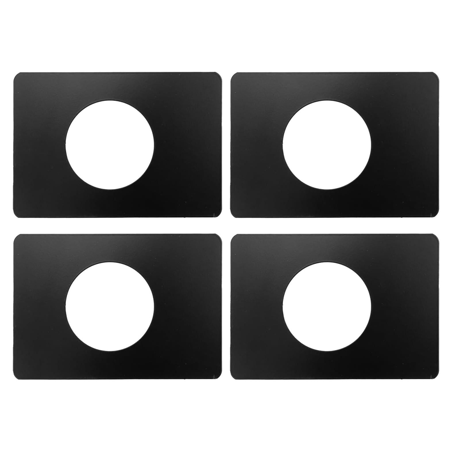 Placa de Refuerzo para Cerradura Semetall 4 Pcs Acero Inoxidable Negro