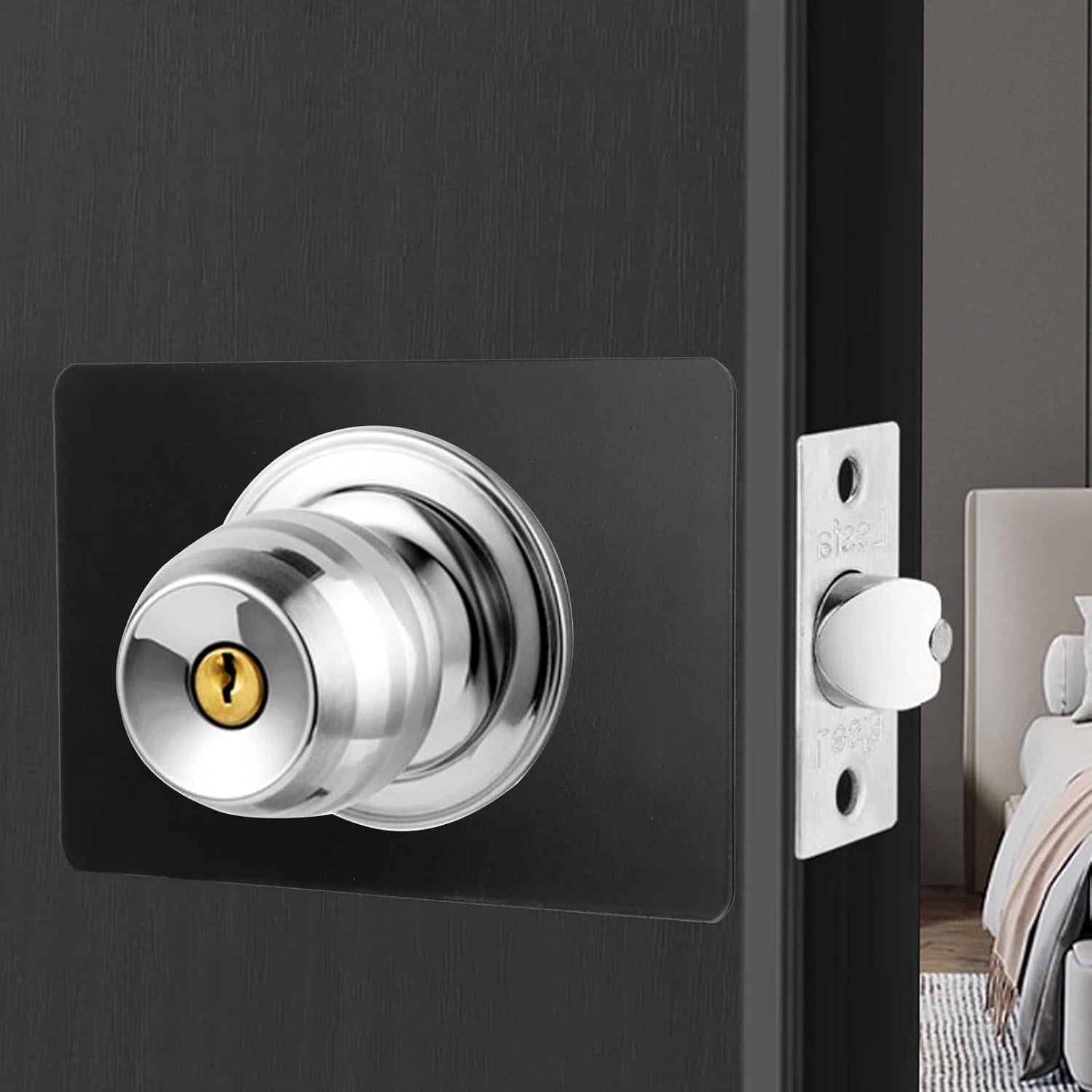 Placa de Refuerzo para Cerradura Semetall 4 Pcs Acero Inoxidable Negro