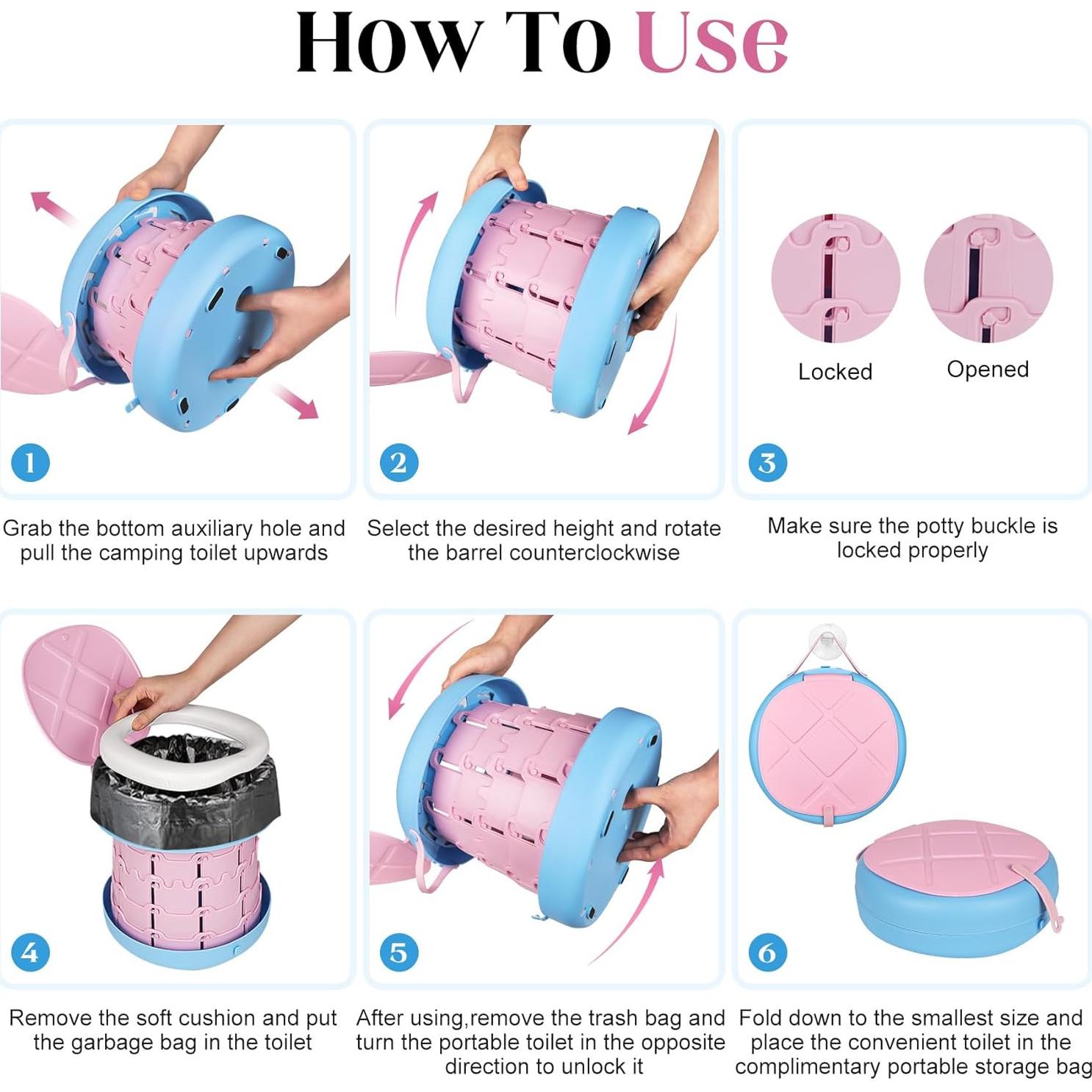Inodoro Portátil Inmorven Ajustable para Camping y Viajes