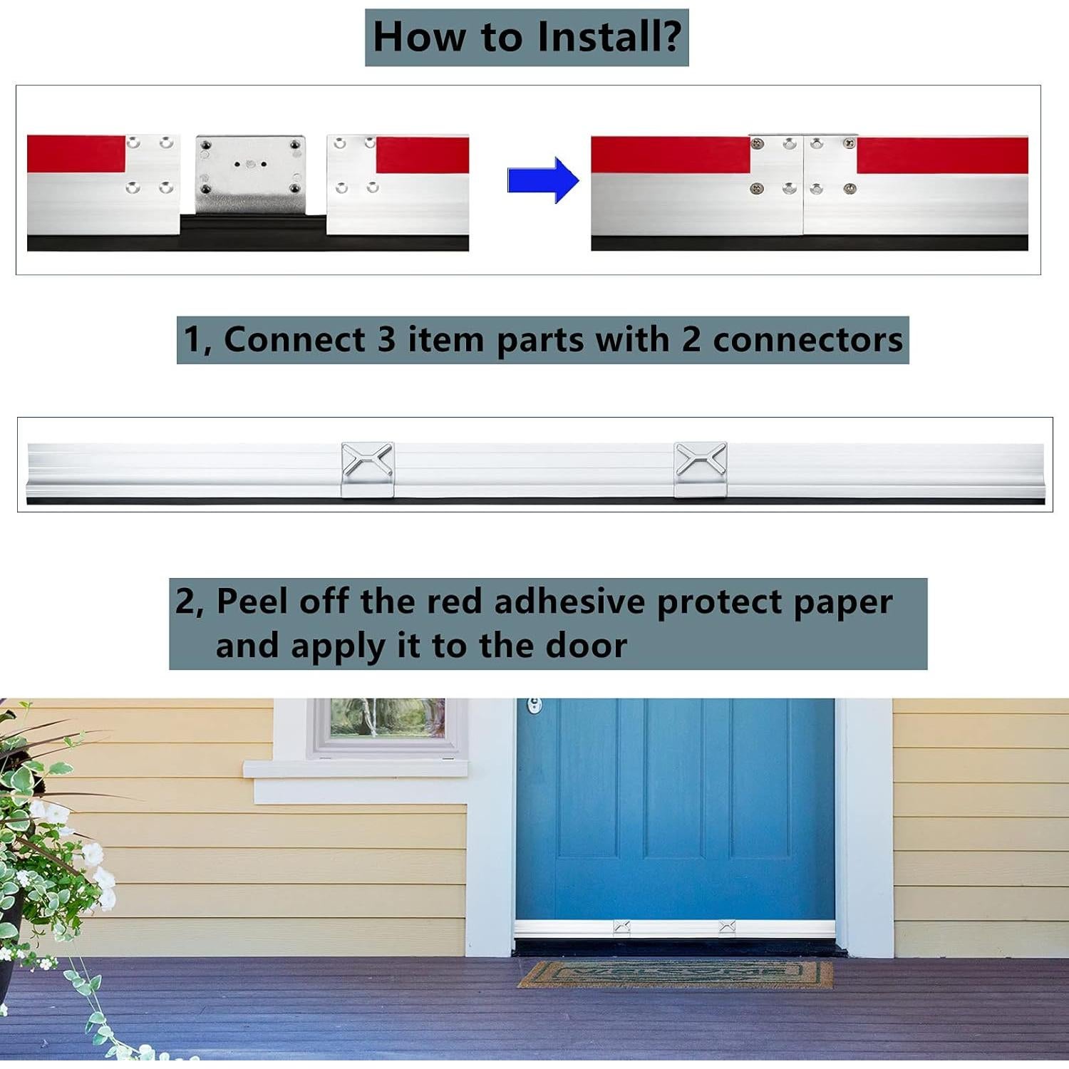Tapón de Draft de Puerta de Aluminio 91 cm CQMMA con Sello Inferior