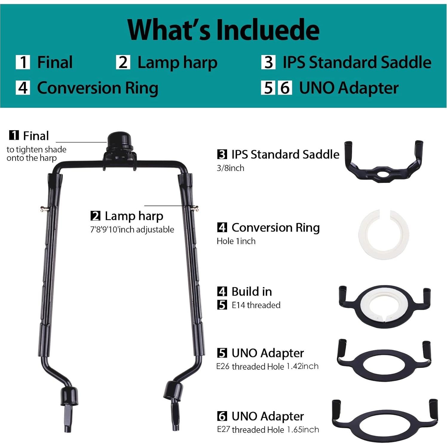 Soporte de Pantalla de Lámpara HZHFCB 2 Pack Ajustable Negro