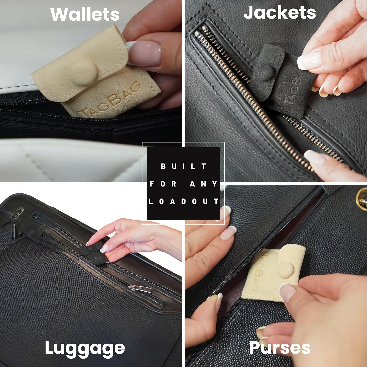 TagBag Air Tag Holders 2 Pack – Secure, Snap Close Air Tag Pouch for Wallets, Bags, Jackets & Purses | Adhesive Free, Low Profile Air Tag Case for Travel, Kids, Luggage & Everyday Use (Black, 2 Pack)