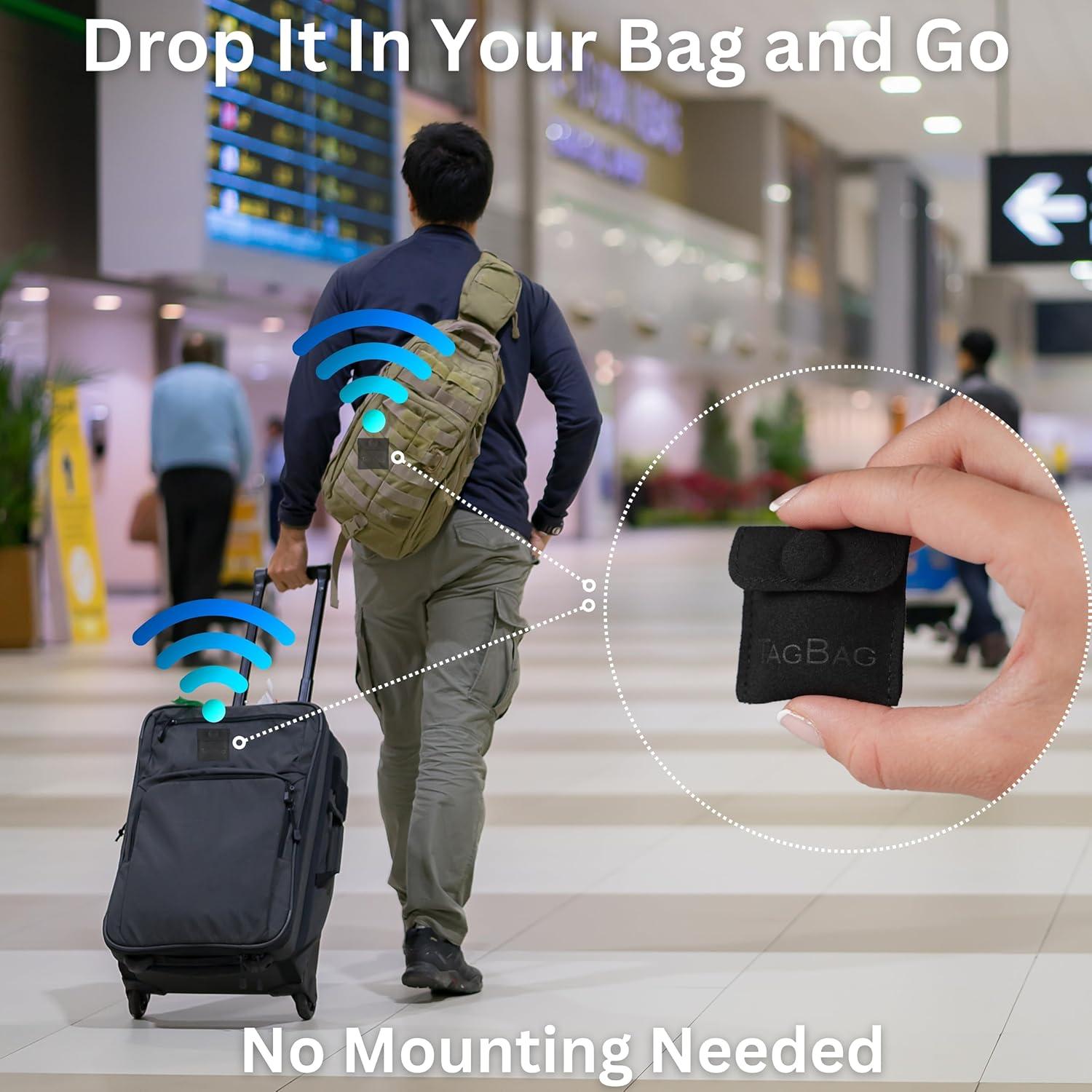 TagBag Air Tag Holders 2 Pack – Secure, Snap Close Air Tag Pouch for Wallets, Bags, Jackets & Purses | Adhesive Free, Low Profile Air Tag Case for Travel, Kids, Luggage & Everyday Use (Black, 2 Pack)