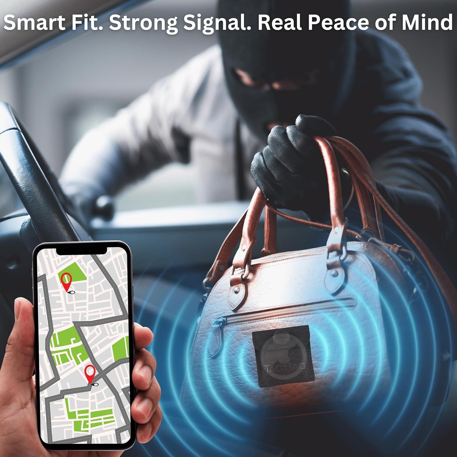 TagBag Air Tag Holders 2 Pack – Secure, Snap Close Air Tag Pouch for Wallets, Bags, Jackets & Purses | Adhesive Free, Low Profile Air Tag Case for Travel, Kids, Luggage & Everyday Use (Black, 2 Pack)