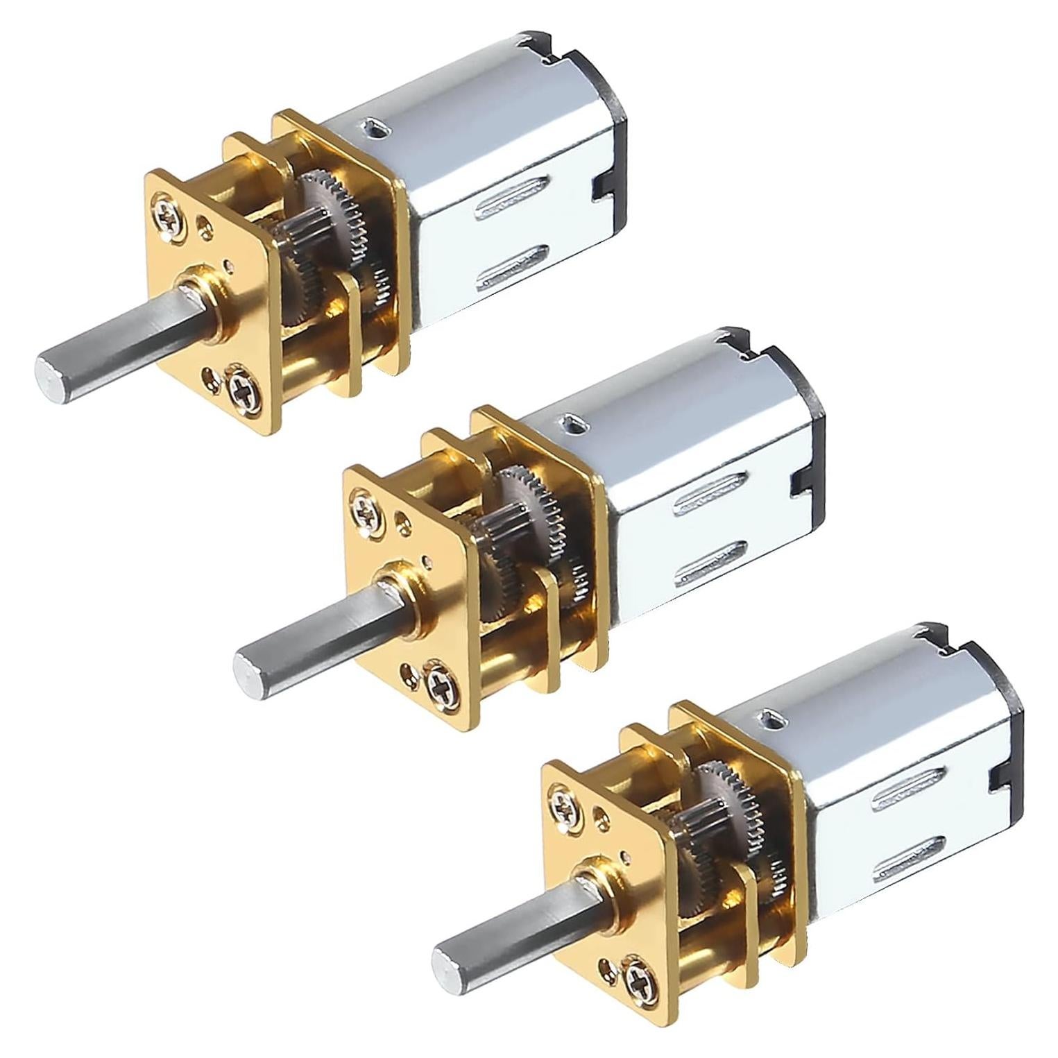 3 Motores de Reducción N20 3V 15RPM Coliao para Juguetes RC