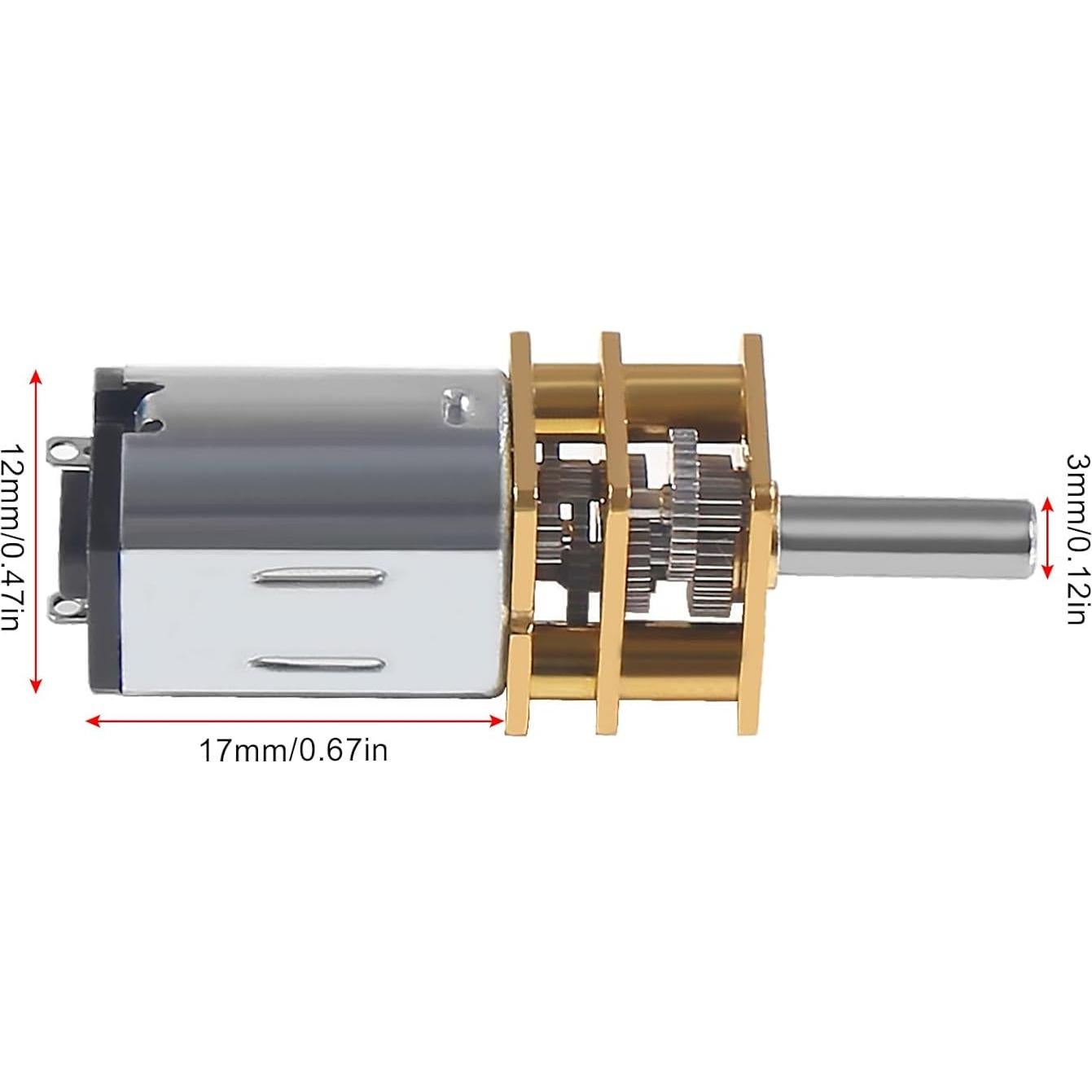 3 Motores de Reducción N20 3V 15RPM Coliao para Juguetes RC