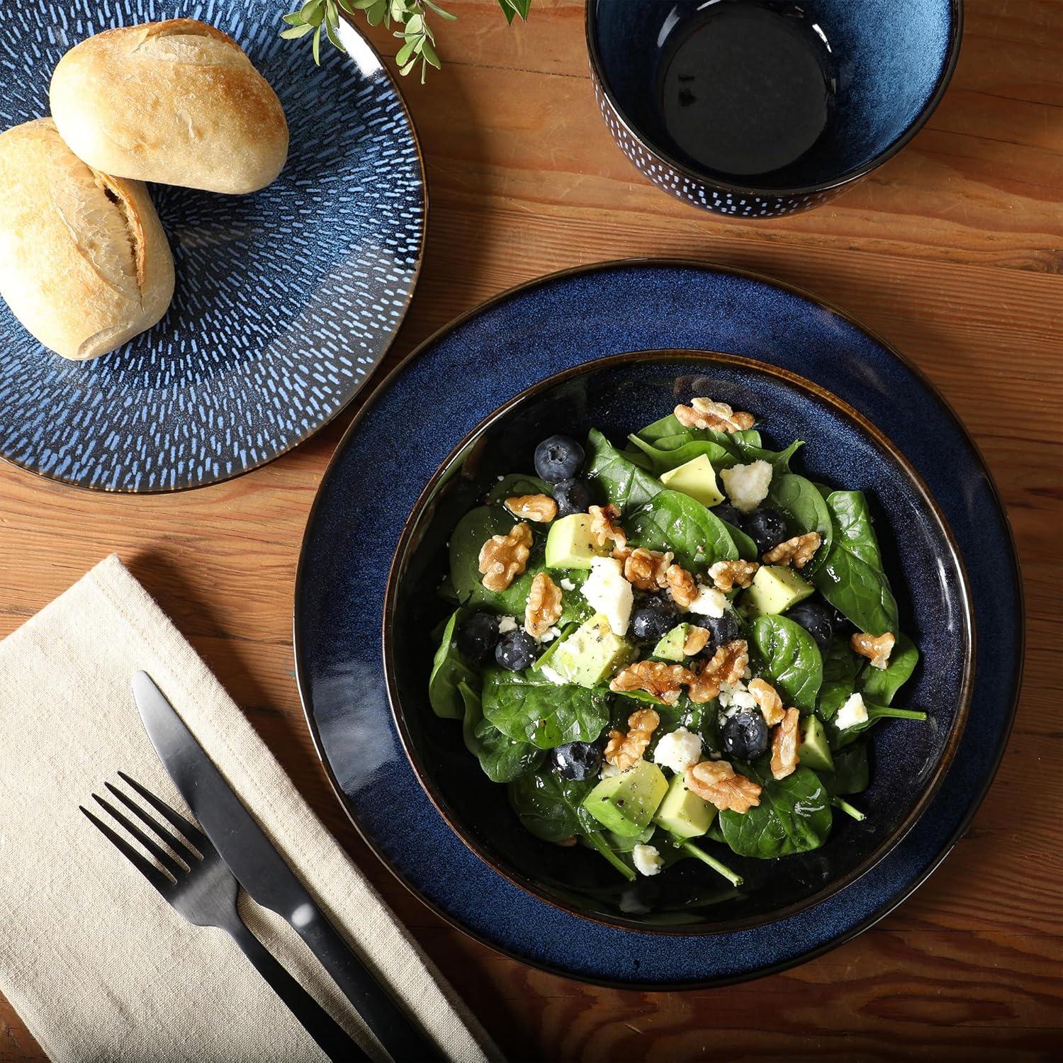 Gibson Elite Matisse Vajilla 16 Piezas Azul Cobalto