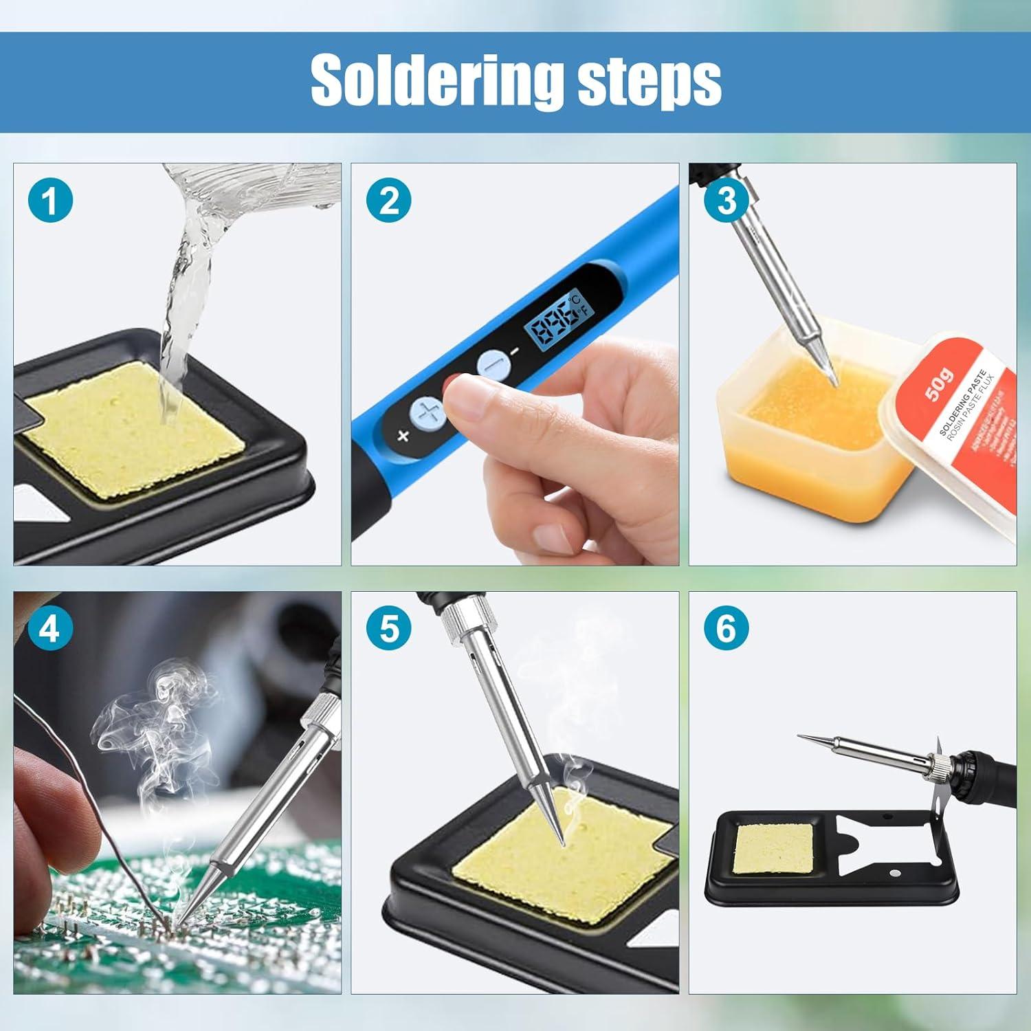 Kit de Soldador ANBES 90W Digital LCD 10 en 1 Ajustable