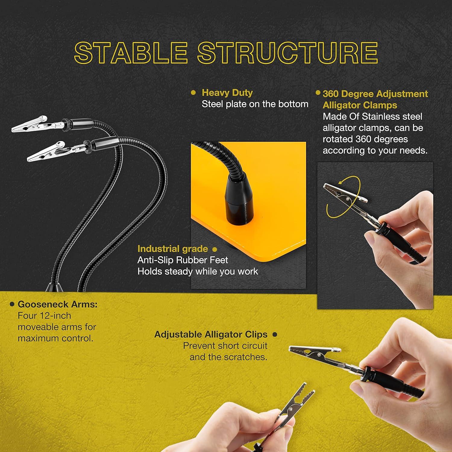 KOTTO Estación de Soldadura 4 Manos Ayudantes 1,25 kg