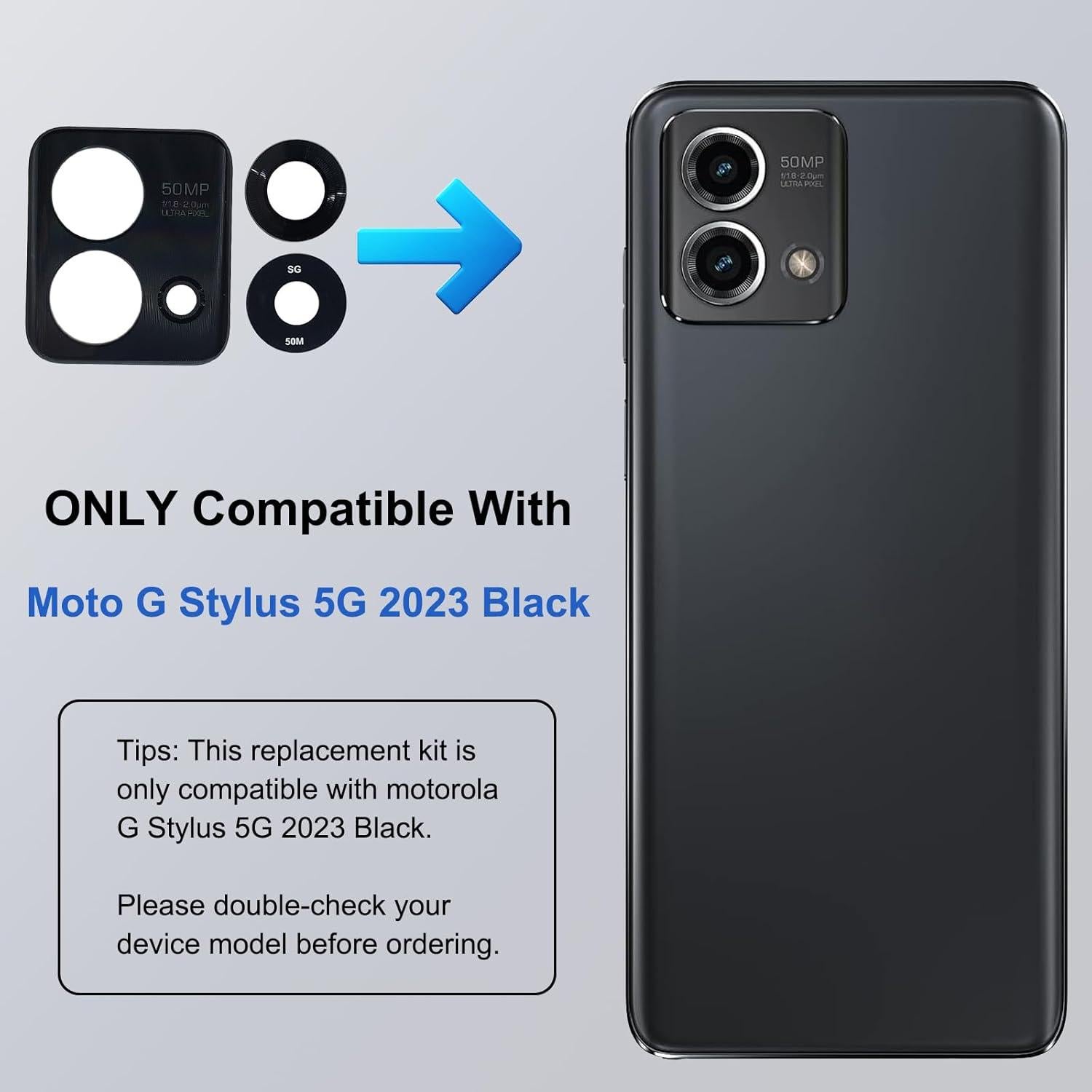 Paquete de 3 Lentes Moto G Stylus 5G 2023 XT2315 Cristal