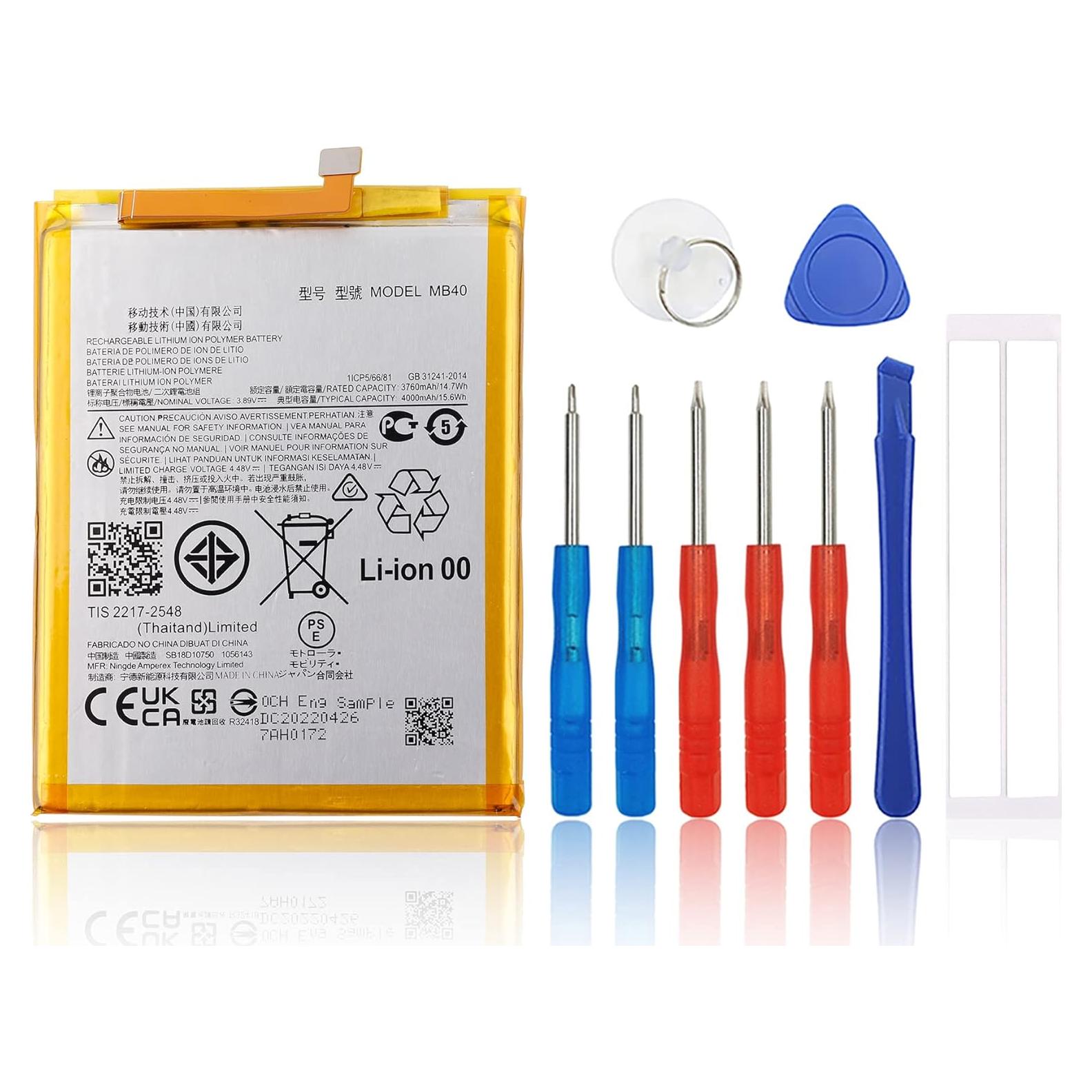 Batería Reemplazo Moto Edge 20 MB40 4000mAh Kit Reparación