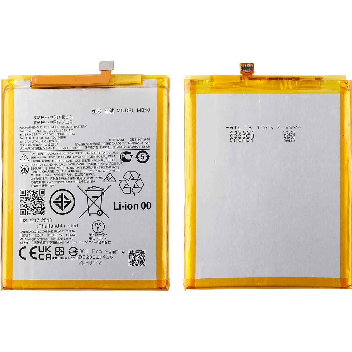 Batería Reemplazo Moto Edge 20 MB40 4000mAh Kit Reparación