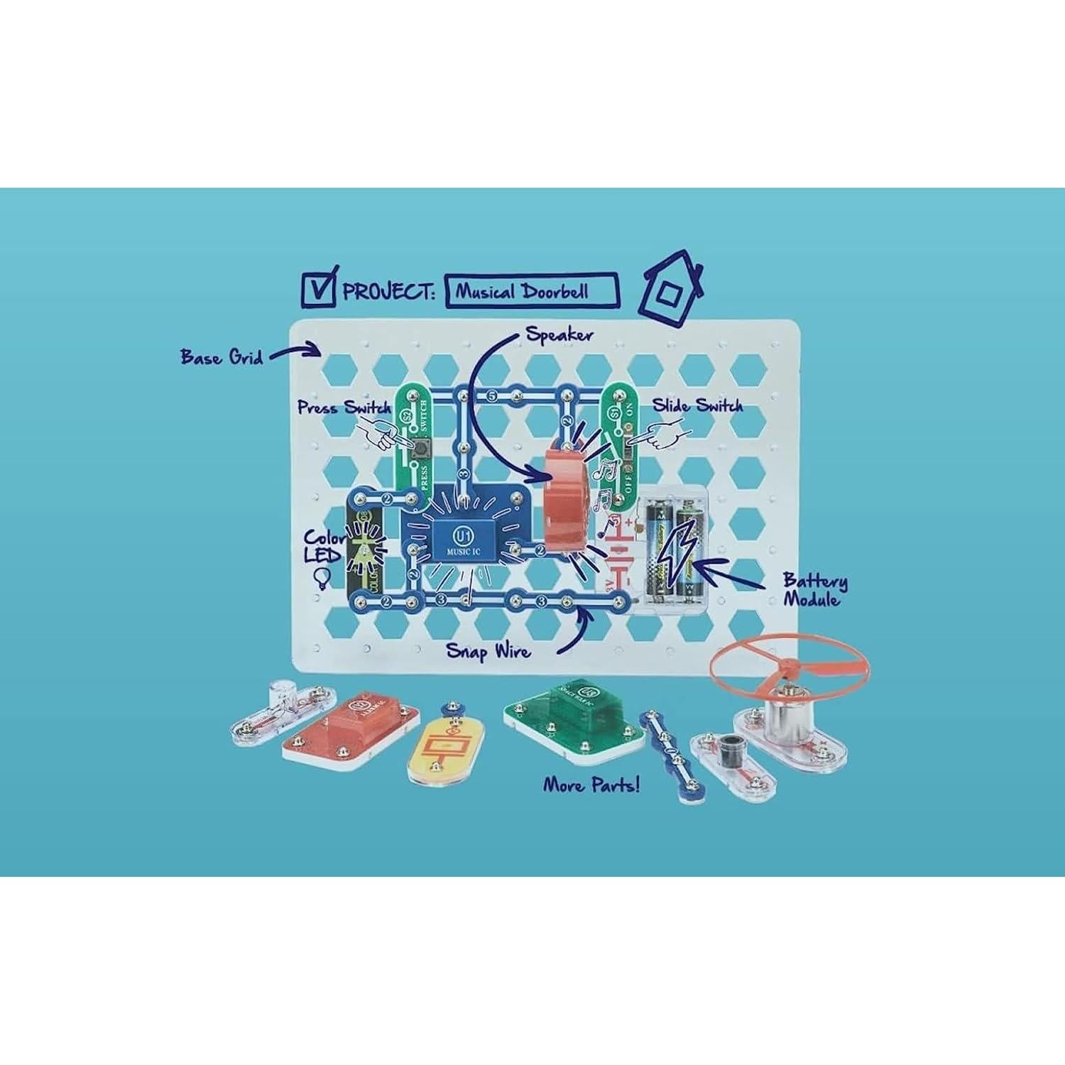 Kit Electrónico Snap Circuits Jr. SC-100 - 101 Proyectos