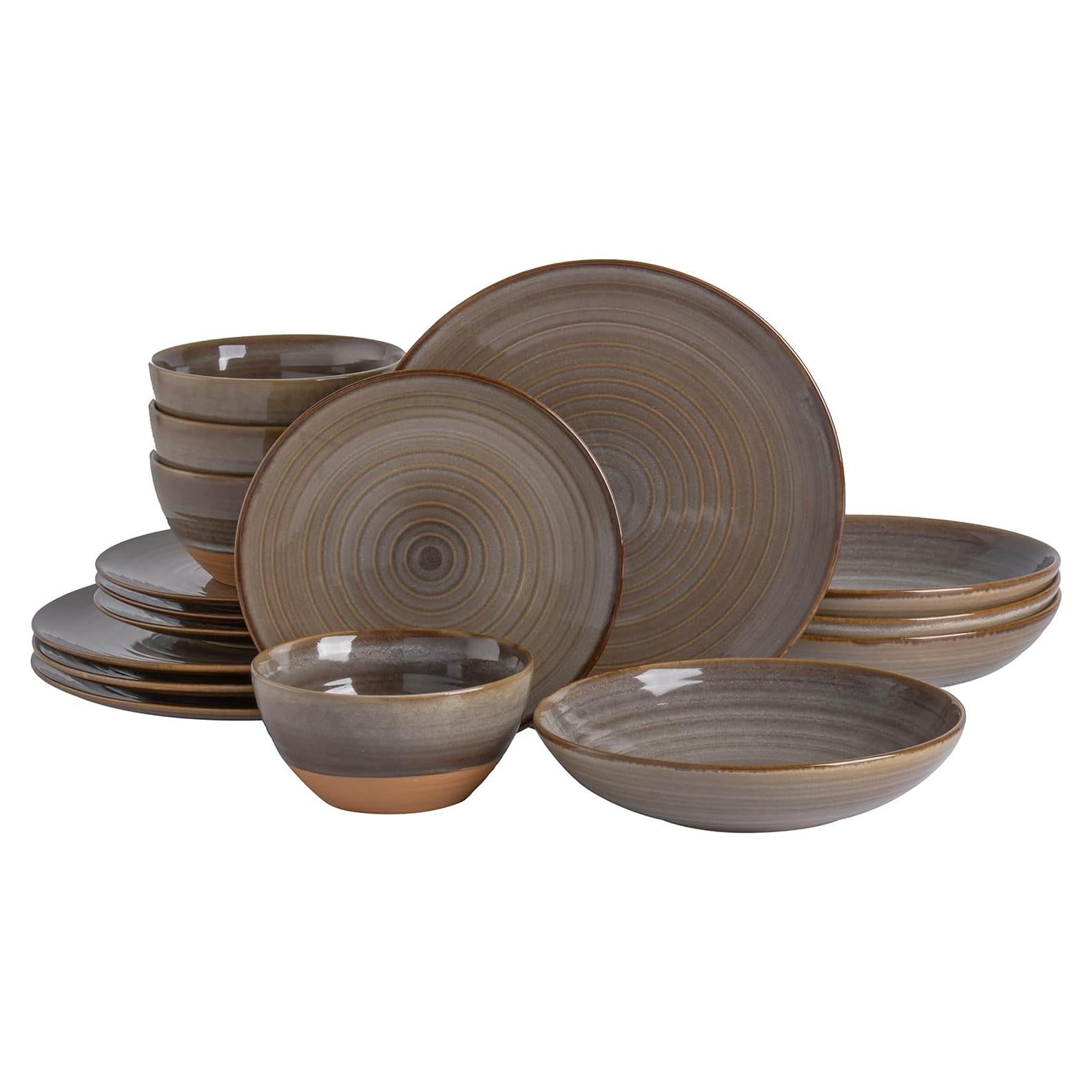 Juego de Vajilla Gibson Elite Dreamweaver 16 Piezas Terracota