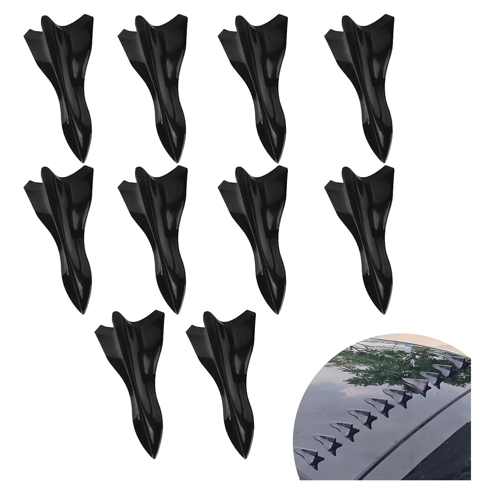 Kit 10 PCS Difusor Aleta de Tiburón Jewkot para Automóvil Negro