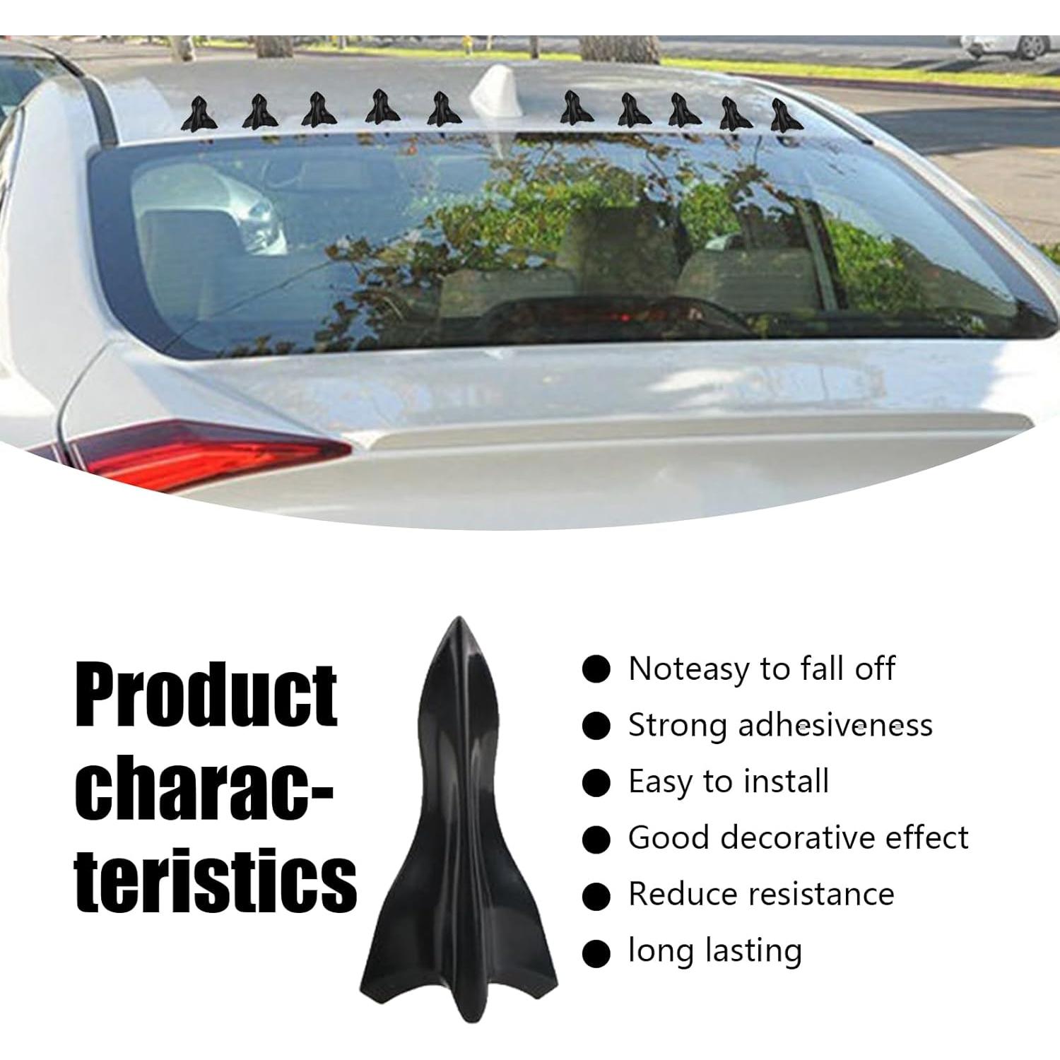 Kit 10 PCS Difusor Aleta de Tiburón Jewkot para Automóvil Negro