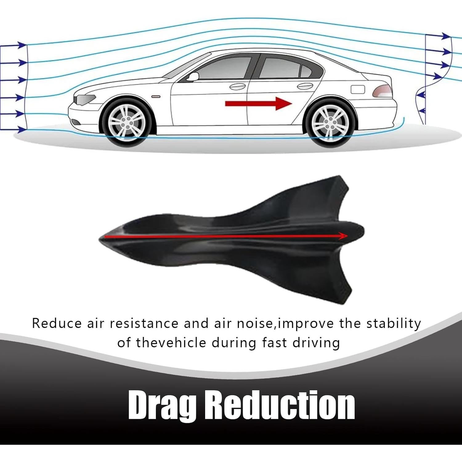 Kit 10 PCS Difusor Aleta de Tiburón Jewkot para Automóvil Negro