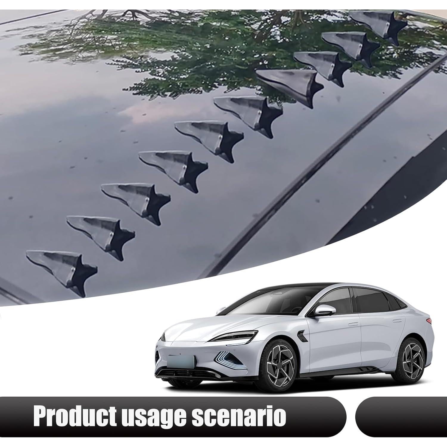 Kit 10 PCS Difusor Aleta de Tiburón Jewkot para Automóvil Negro