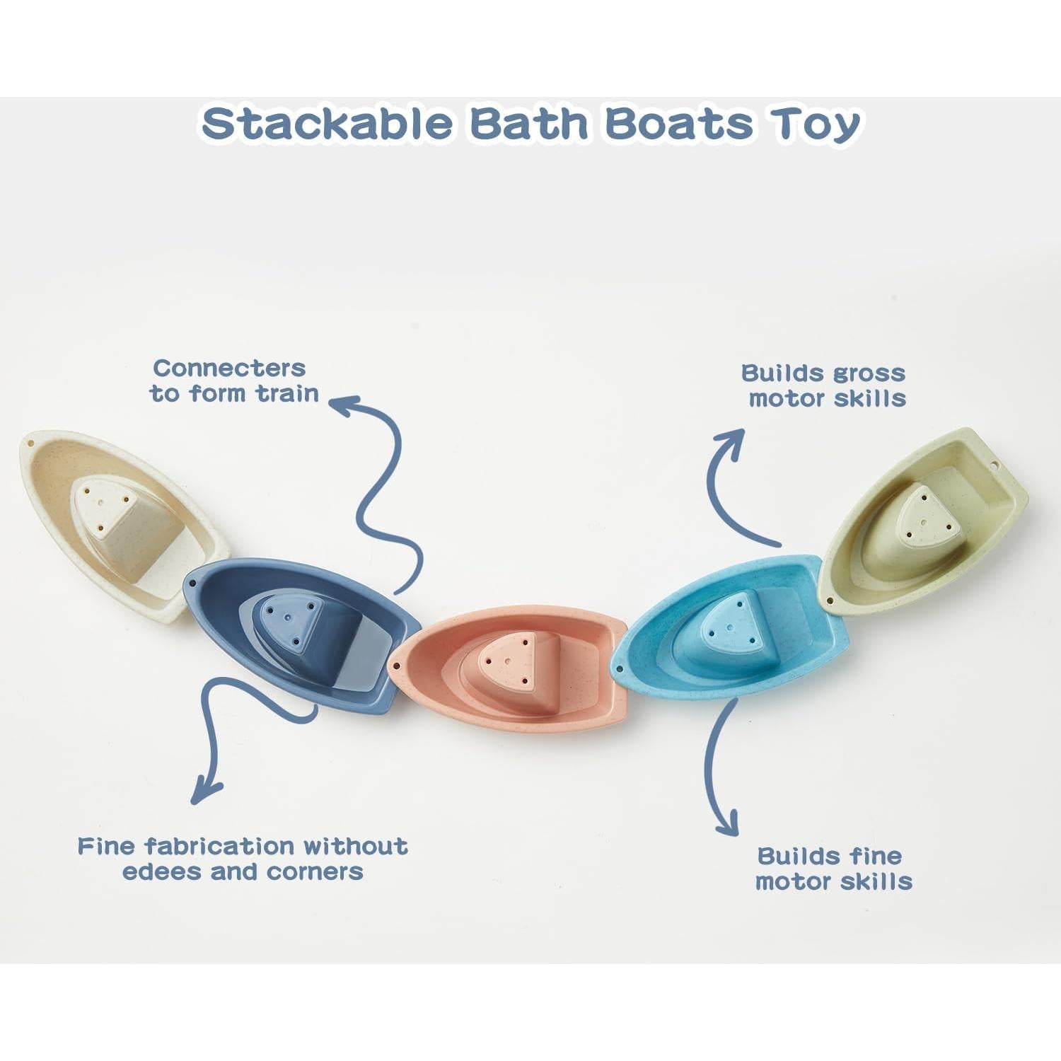 Juguetes de baño para bebés AMCHSURI 13PCS tazas y barcos