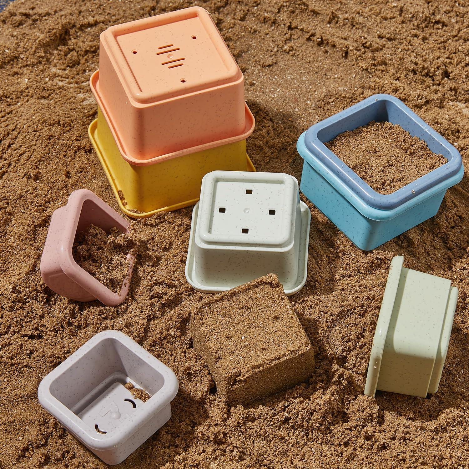 Juguetes de baño para bebés AMCHSURI 13PCS tazas y barcos