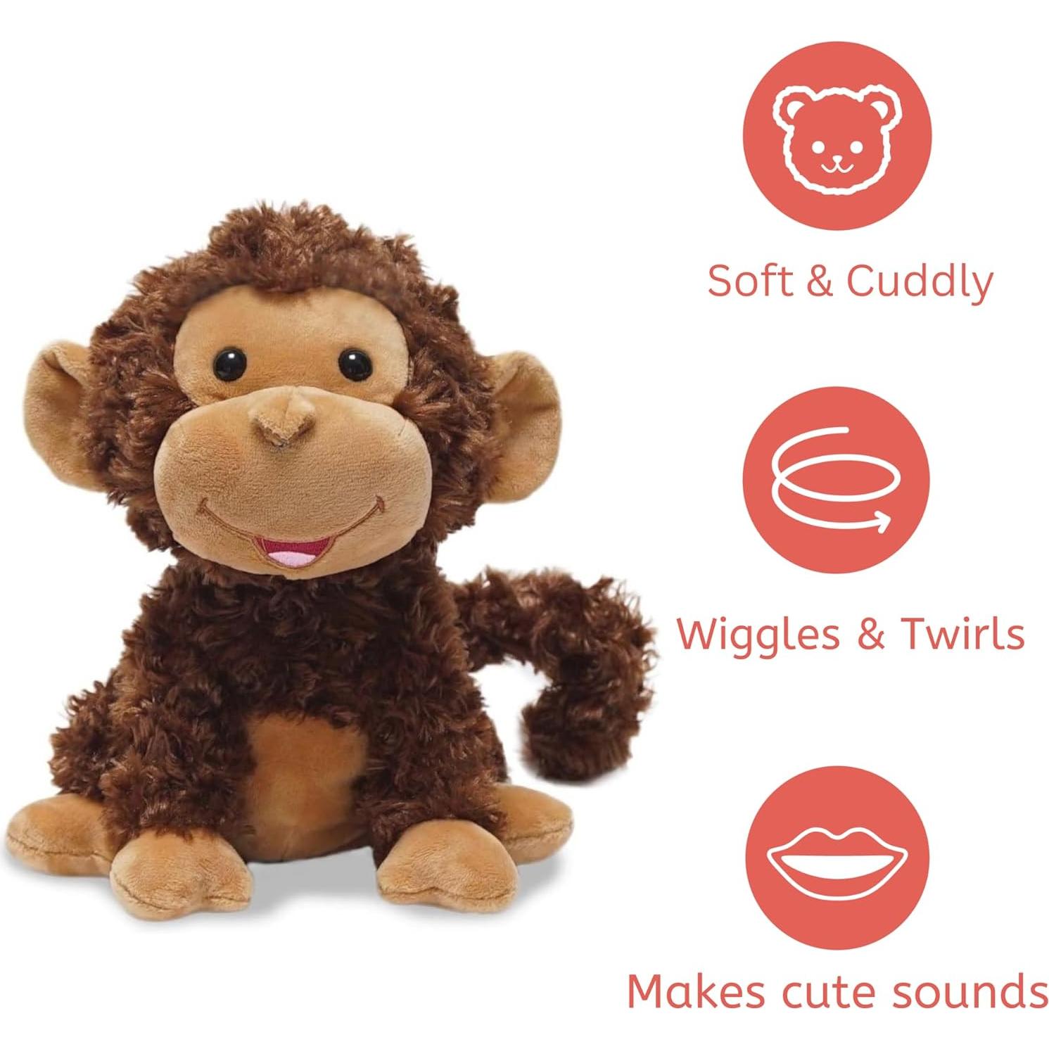 Mono de Peluche Animado Cuddle Barn Crackin' Up Coco 25.4 cm