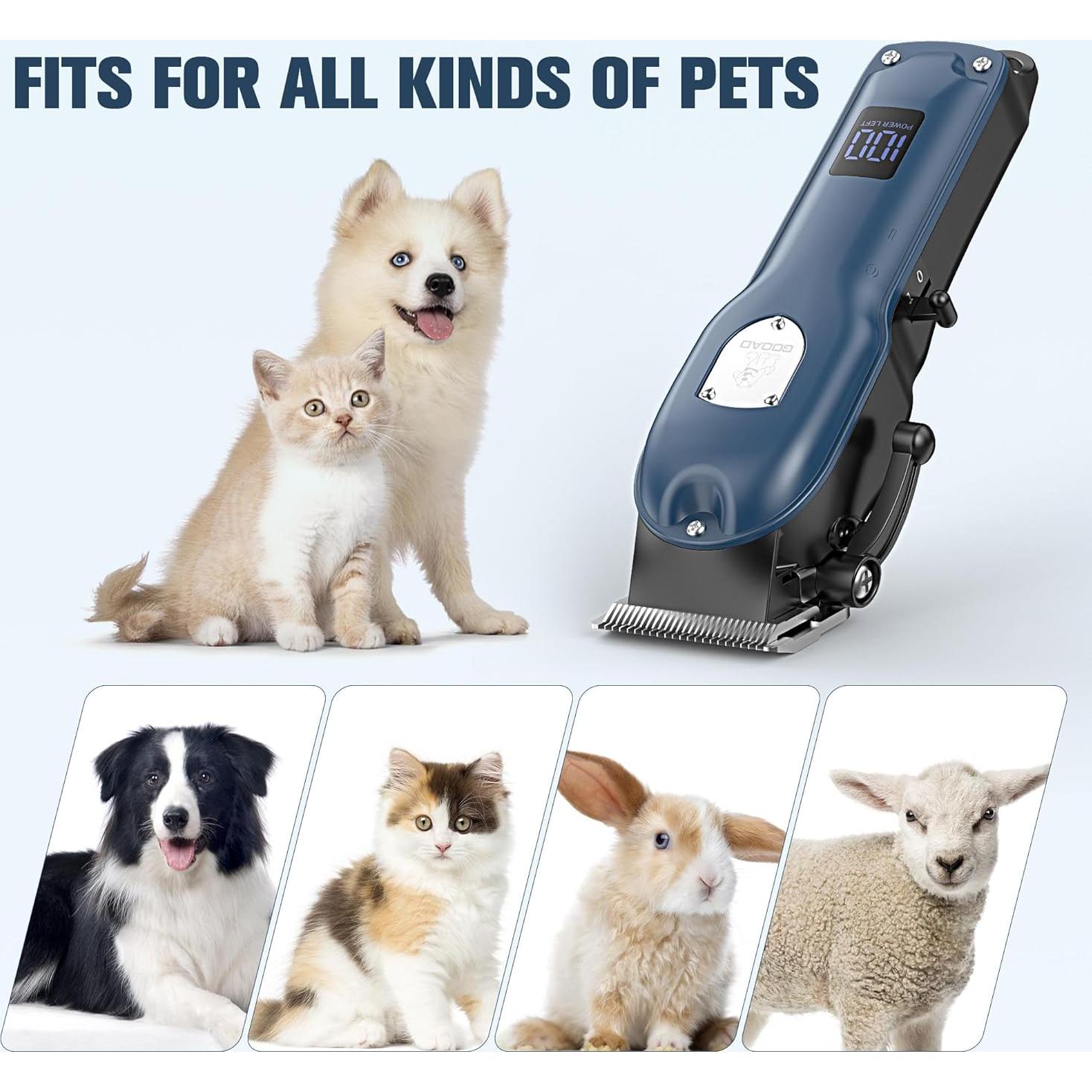 Cortadora de Pelo de Perro Inalámbrica Gooad Azul 2000mAh