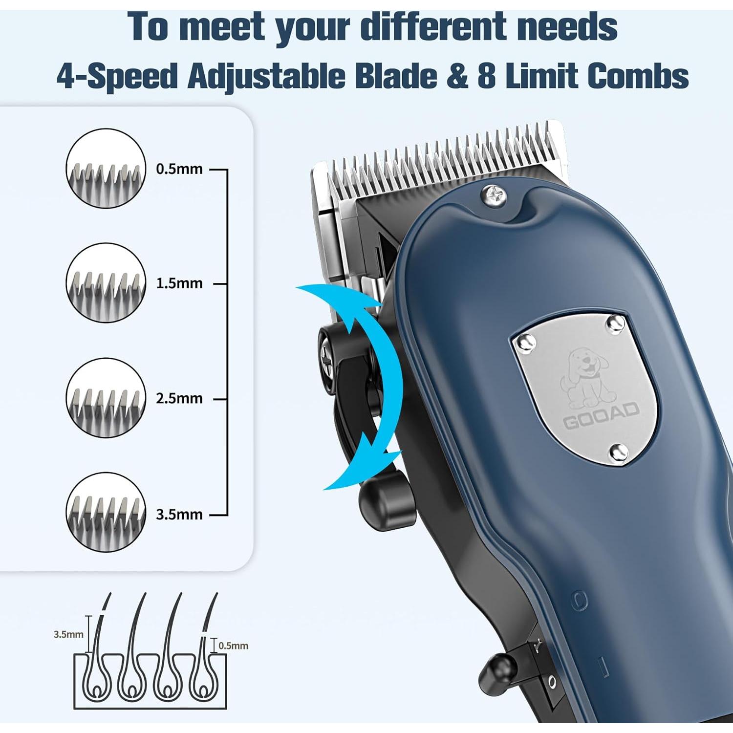 Cortadora de Pelo de Perro Inalámbrica Gooad Azul 2000mAh