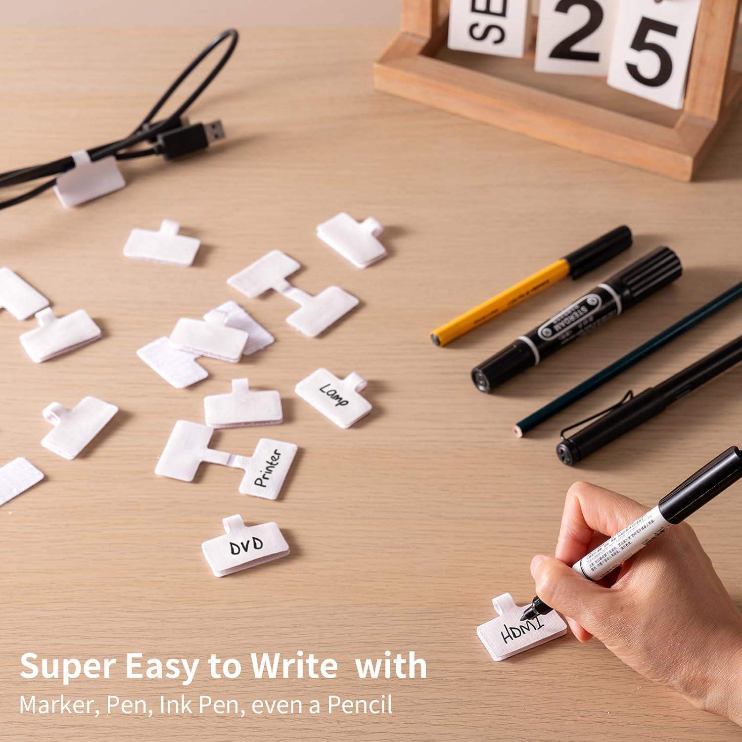 Etiquetas Reutilizables para Cables Trilancer 20 Pcs Blancas