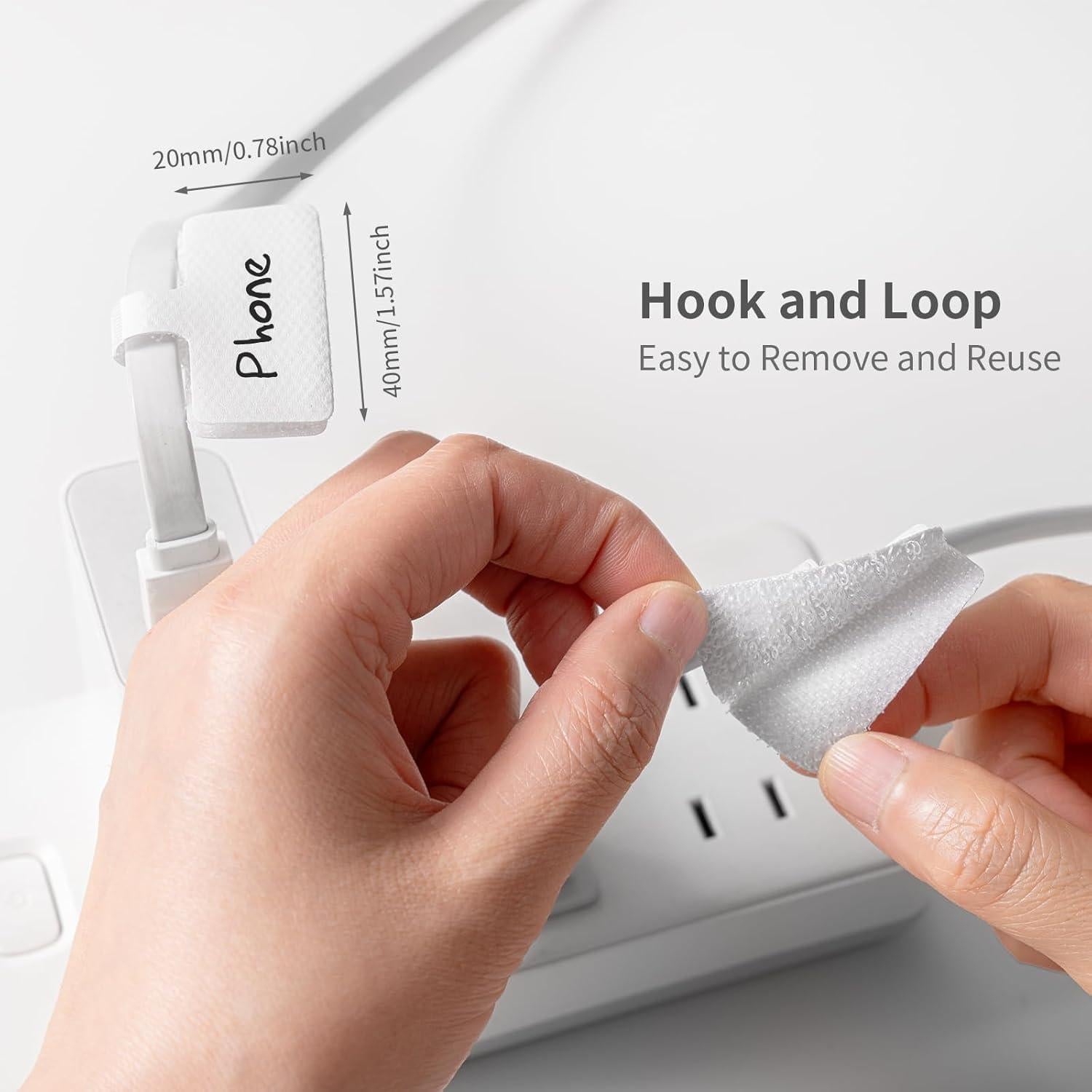 Etiquetas Reutilizables para Cables Trilancer 20 Pcs Blancas