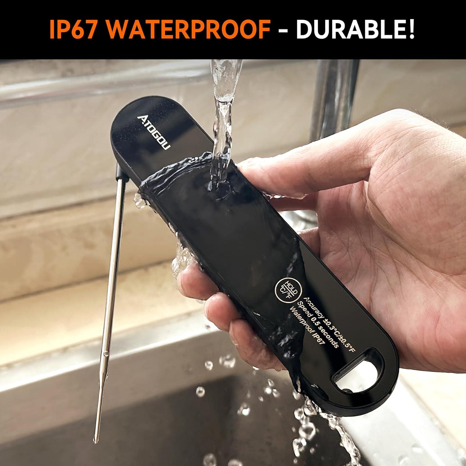 Termómetro de Alimentos Atogou TH-22 Negro, Precisión ±0.3°C