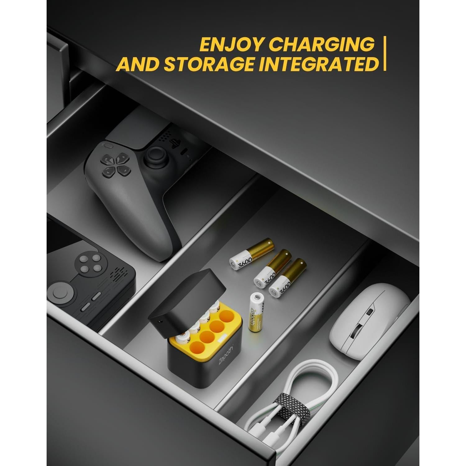 Baterías AA Recargables Zepath 3600mWh Cargador Rápido