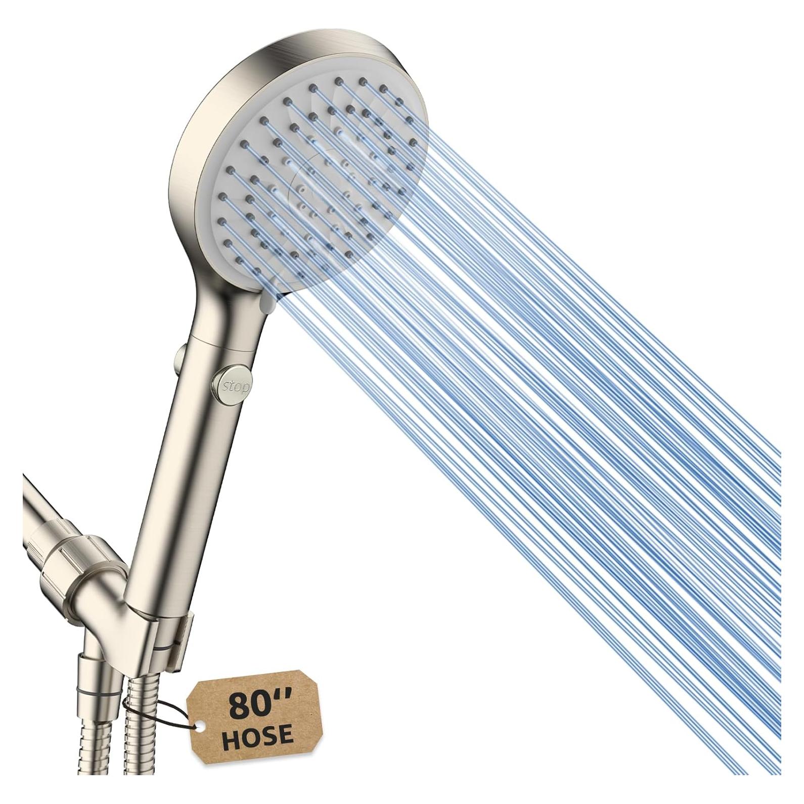 Cabezal de Ducha FASDUNT Alta Presión con Manguera 203.2 cm