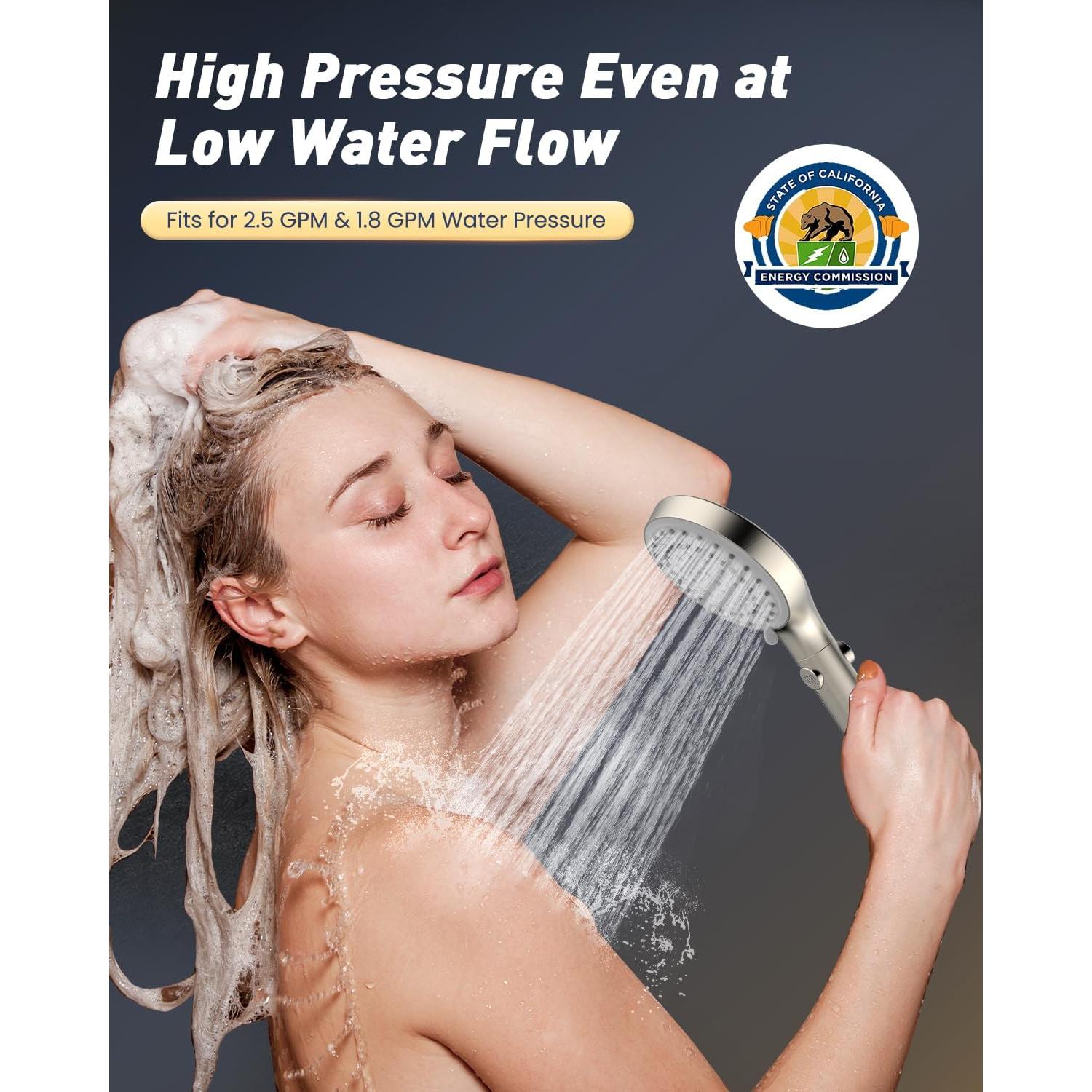 Cabezal de Ducha FASDUNT Alta Presión con Manguera 203.2 cm