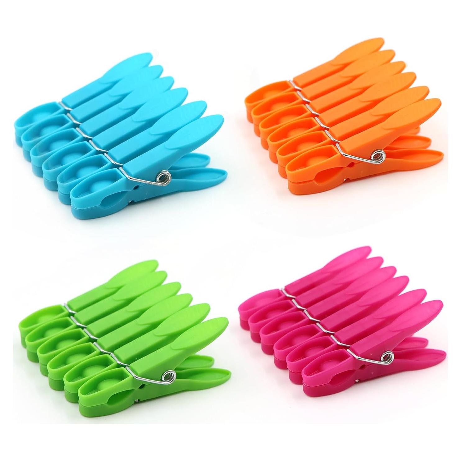 Pinzas de Ropa JABINCO 24 Piezas Plástico Colorido Resistente