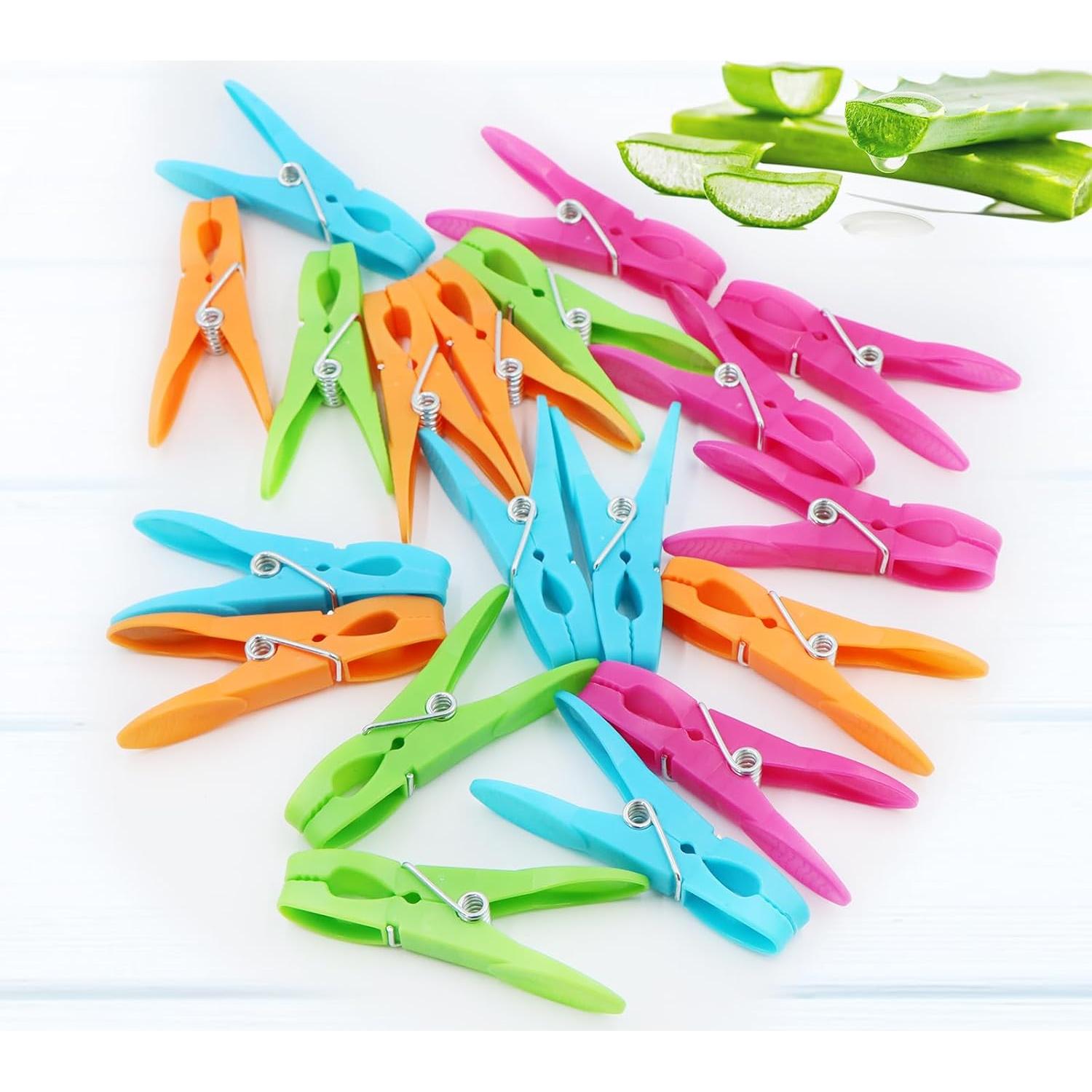 Pinzas de Ropa JABINCO 24 Piezas Plástico Colorido Resistente