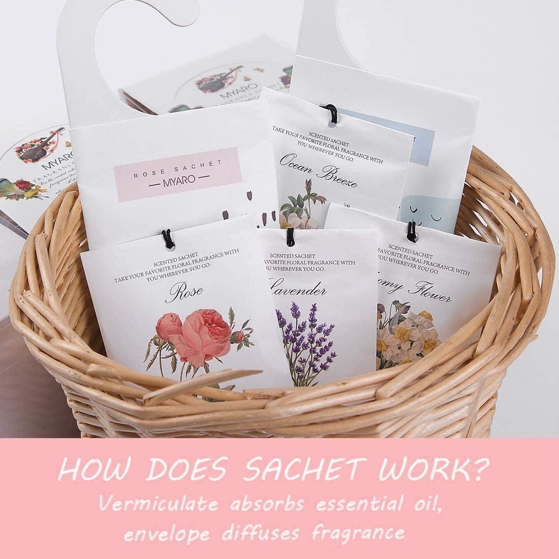 MYARO 12 Bolsitas Aromáticas Florales - 6 Aromas Duraderos